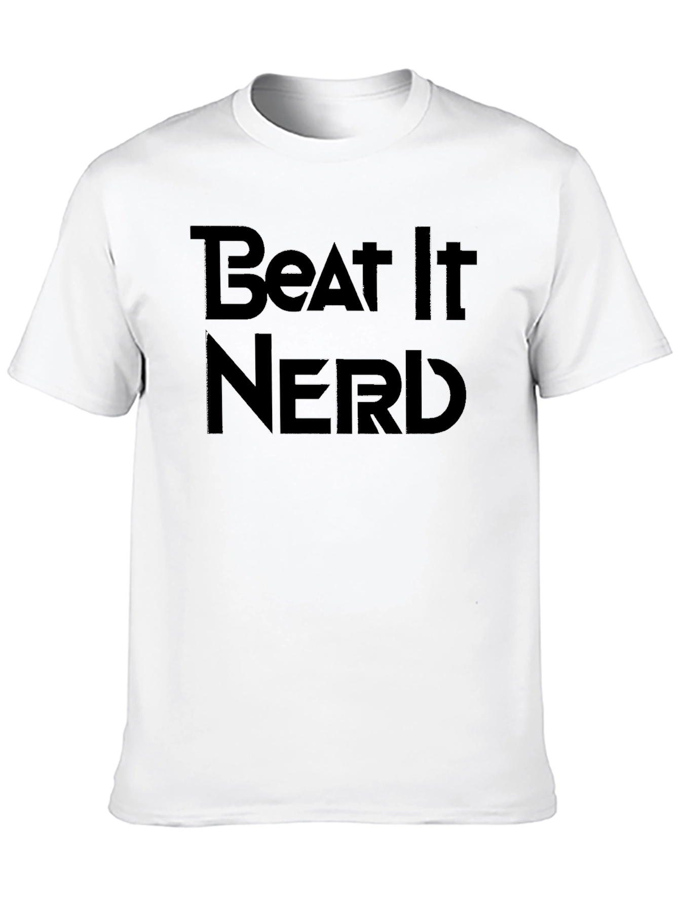 Beat It Nerd Graphic Tee - Black Crewneck