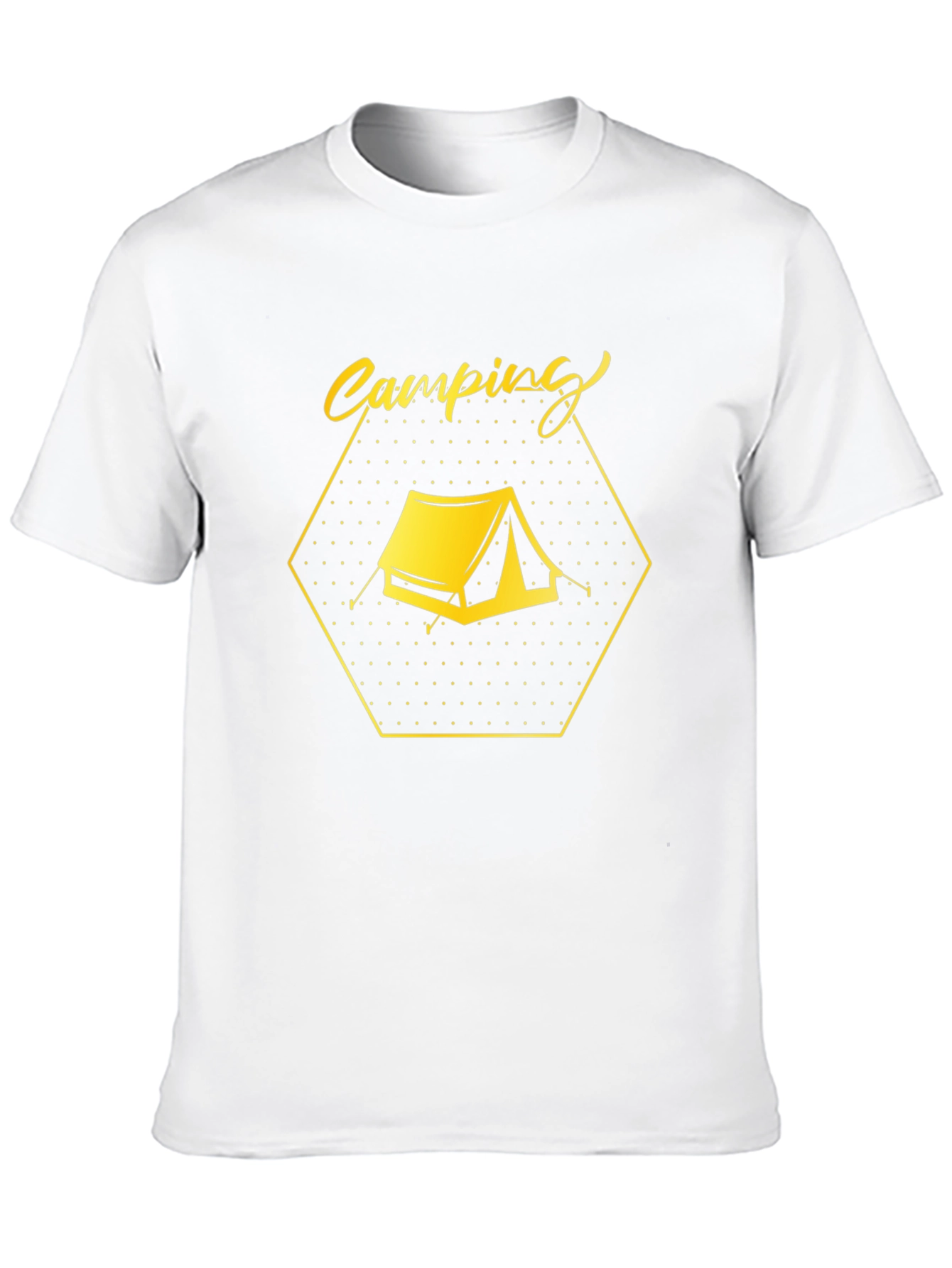 Camping Tent Graphic Tee - Black Cotton Comfort