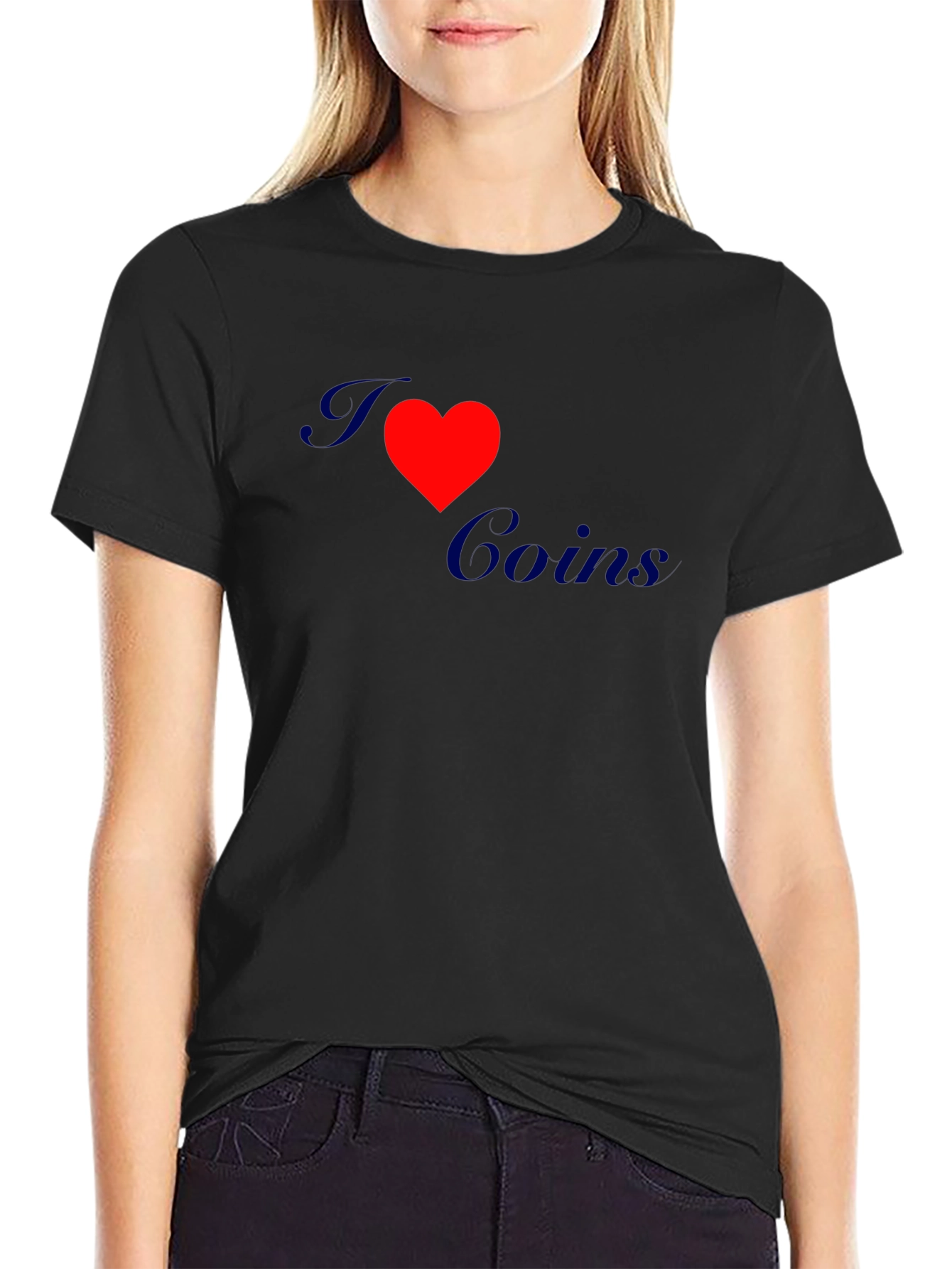 I Love Coins Graphic Tee - Black