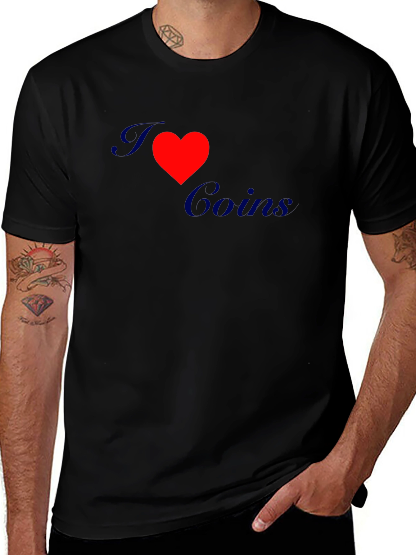 I Love Coins Graphic Tee - Black