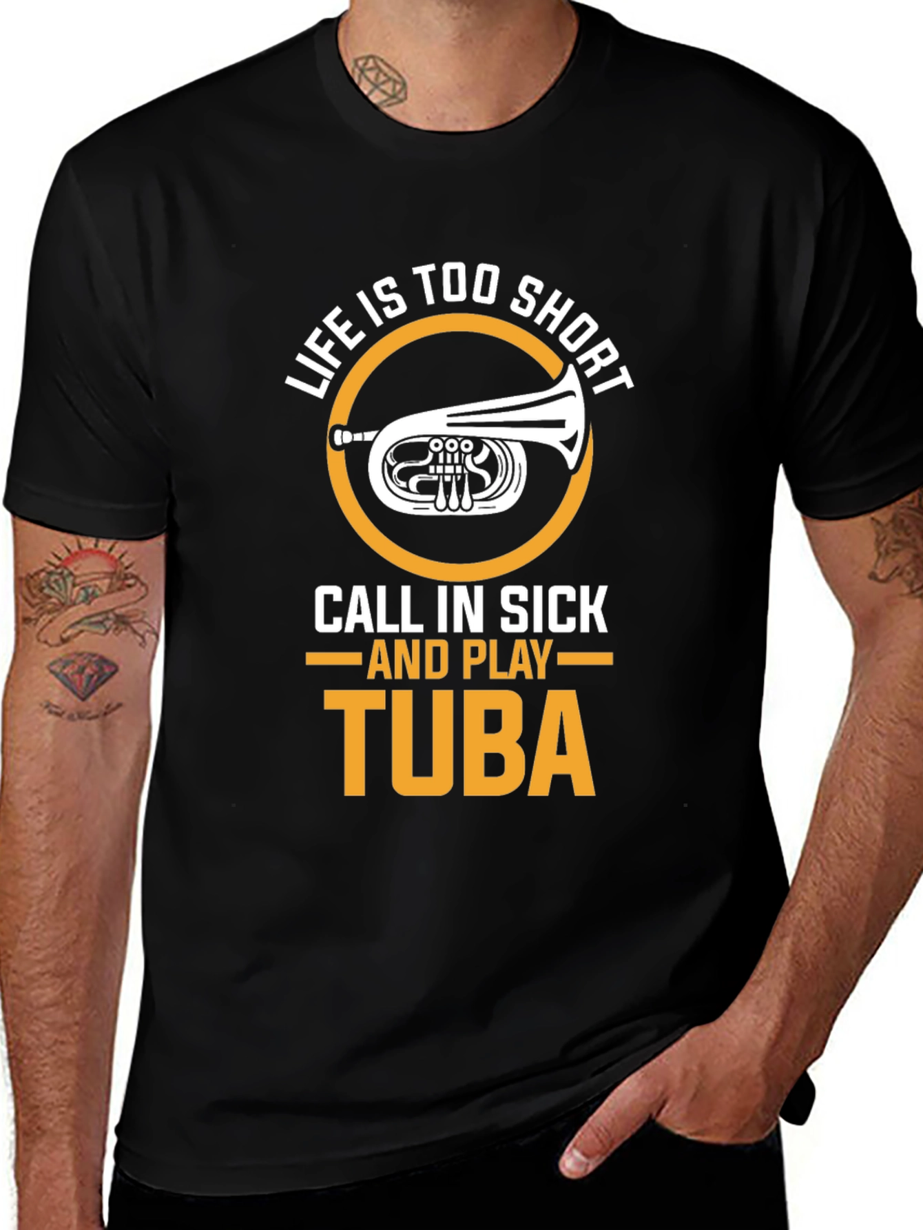 Life Is Too Short Tuba Player Graphic Tee