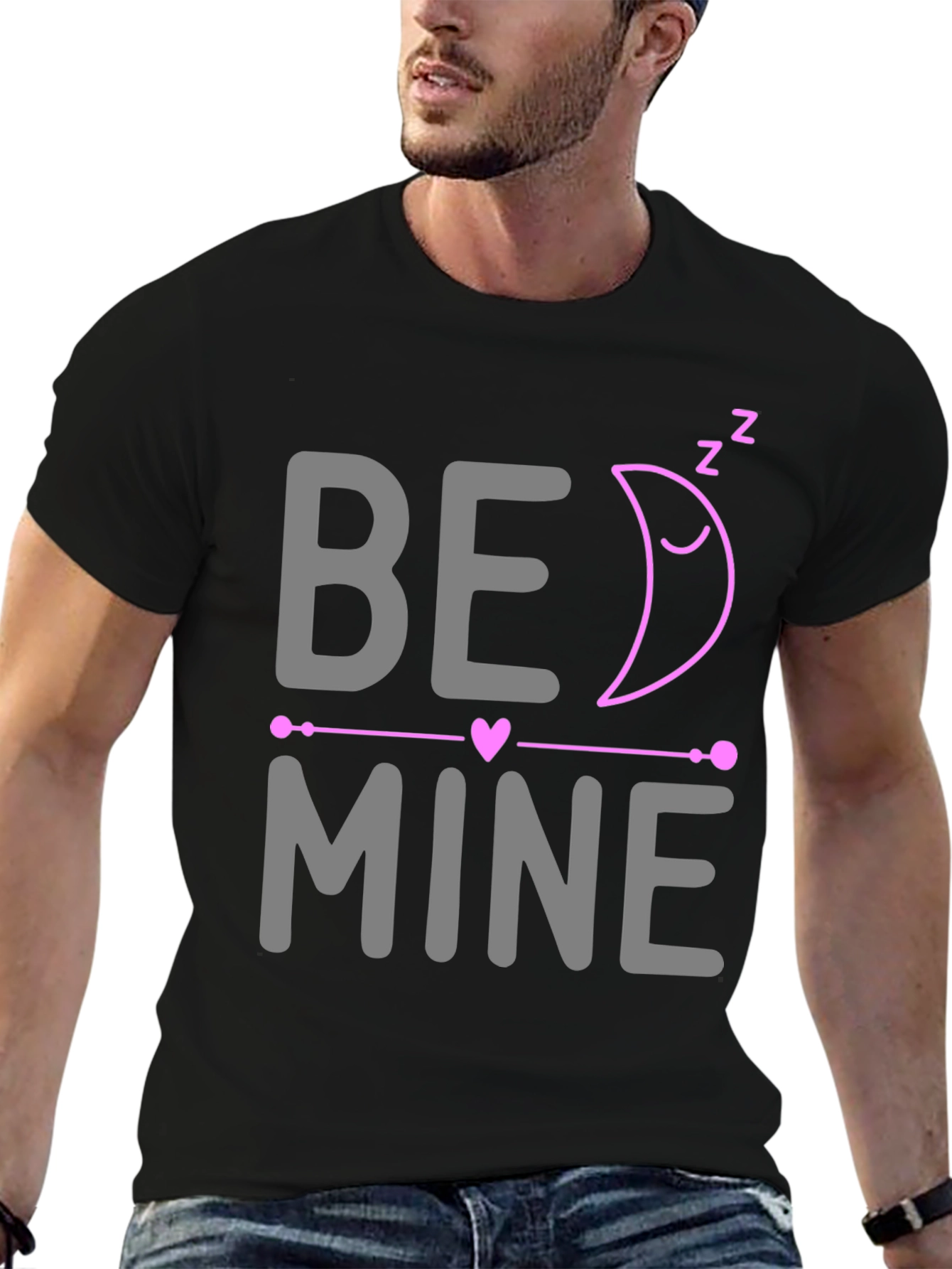 Be Mine Sleeping Moon Valentines Day T-Shirt