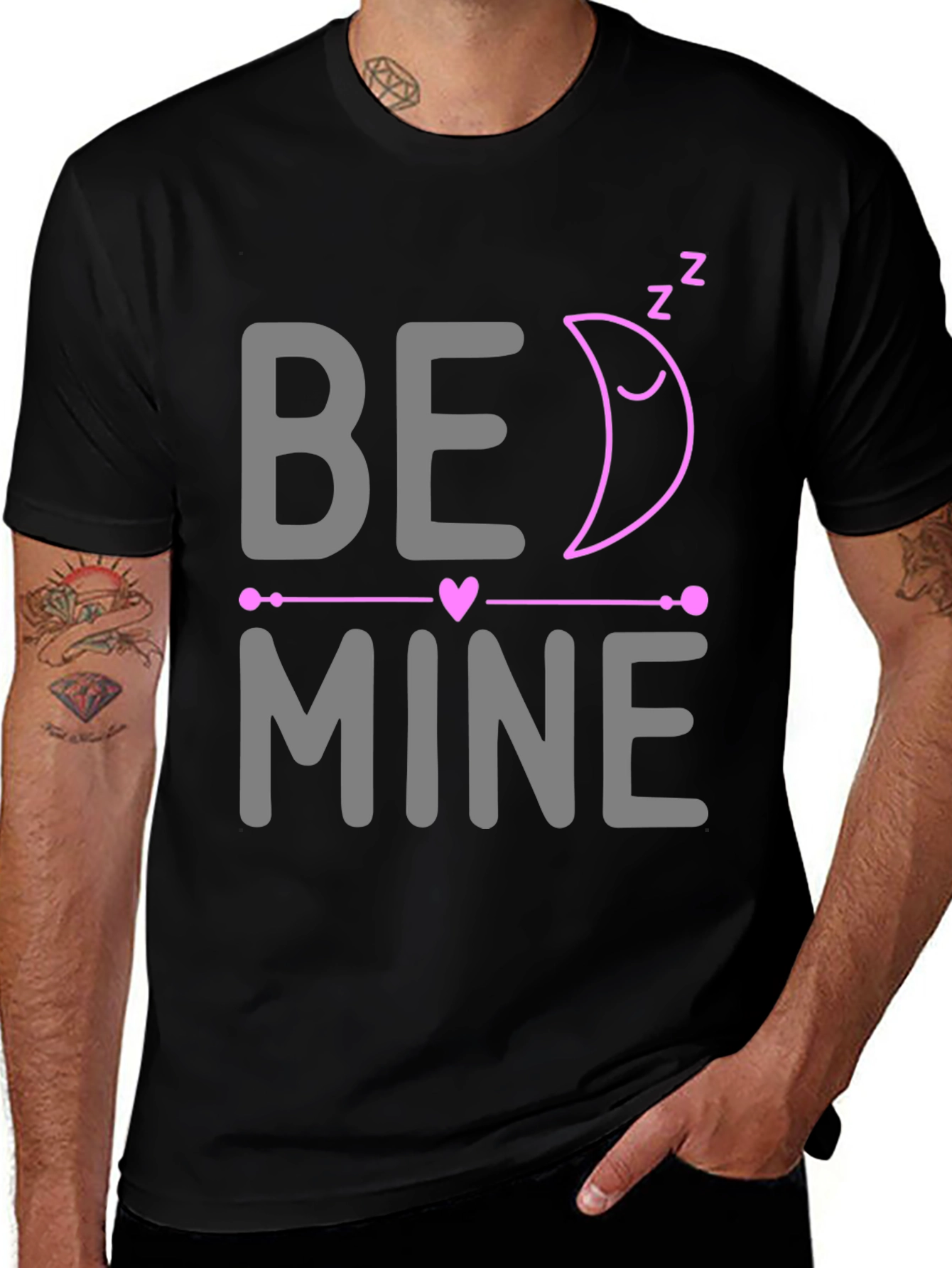 Be Mine Sleeping Moon Valentines Day T-Shirt