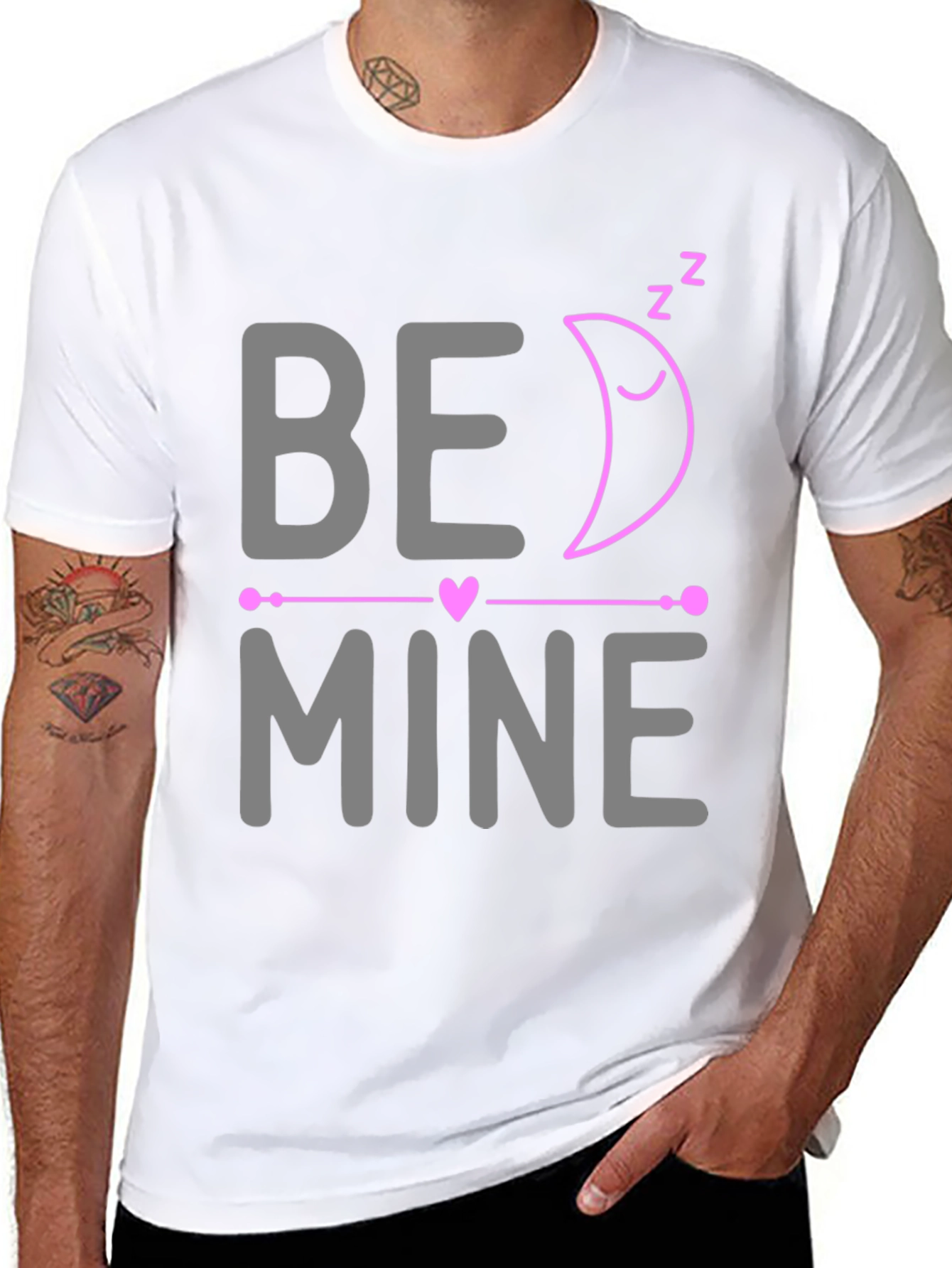 Be Mine Sleeping Moon Valentines Day T-Shirt