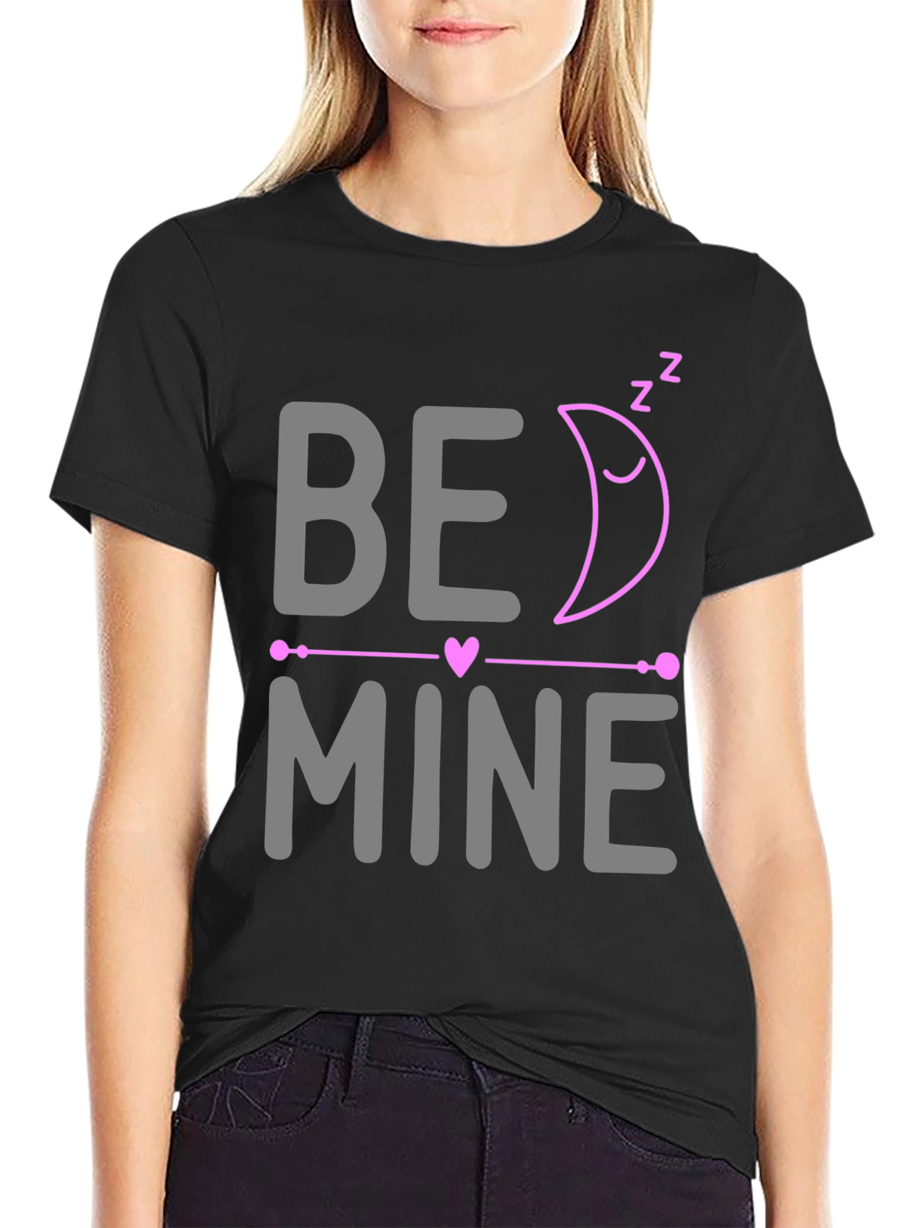 Be Mine Sleeping Moon Valentines Day T-Shirt