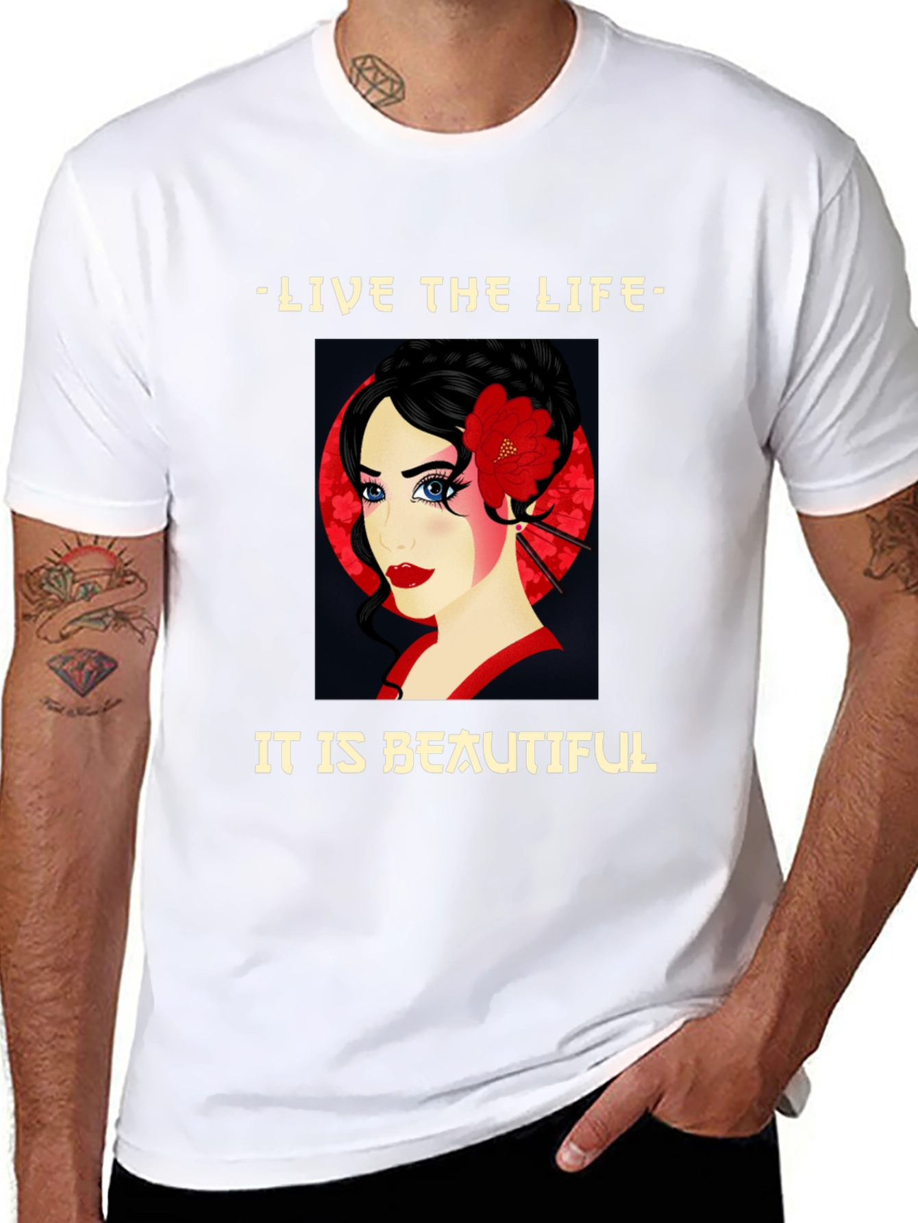Geisha Graphic Tee - Live the Beautiful Life