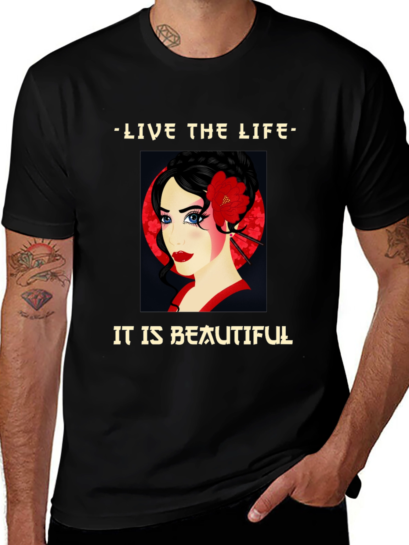 Geisha Graphic Tee - Live the Beautiful Life