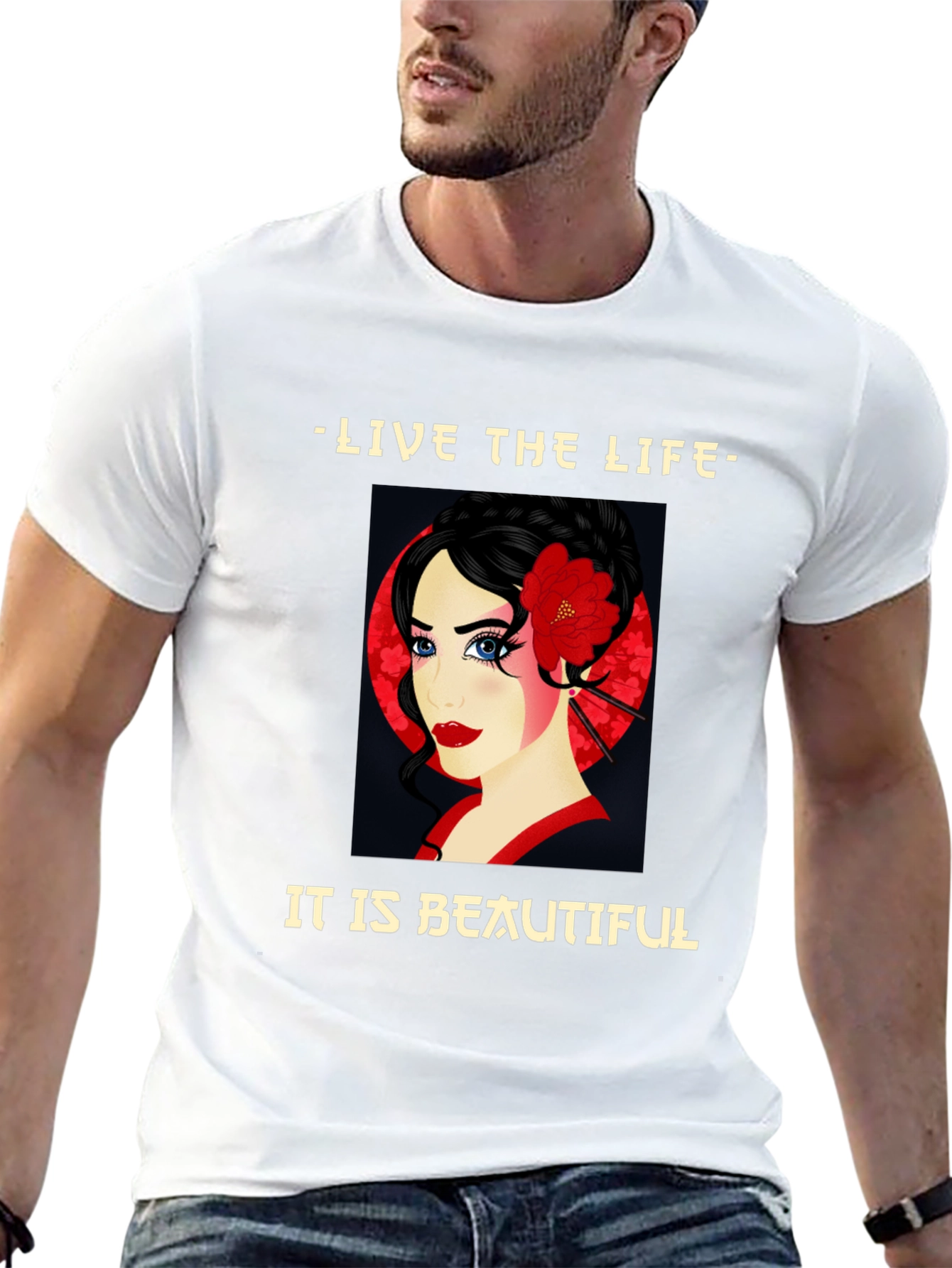 Geisha Graphic Tee - Live the Beautiful Life