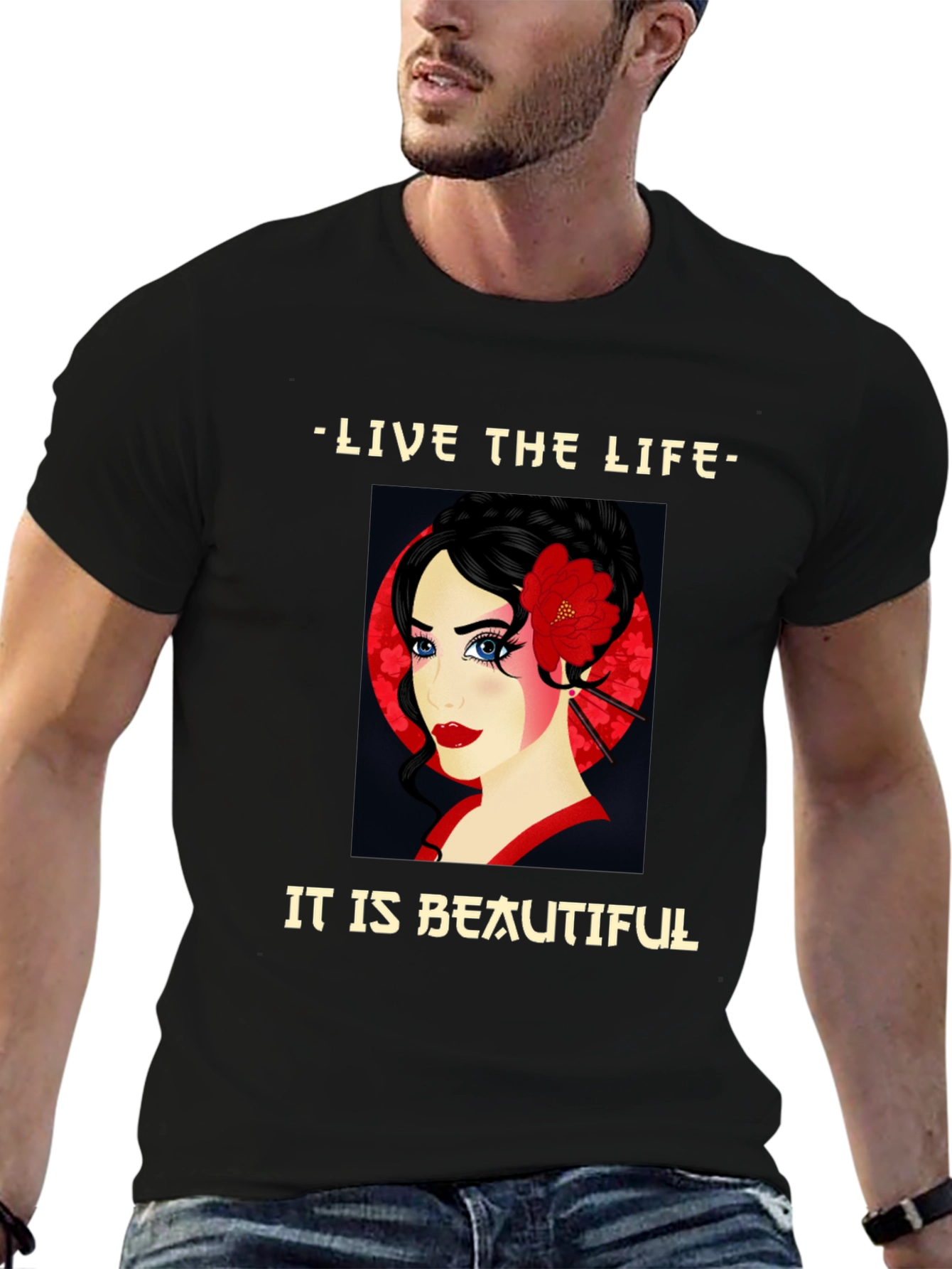 Geisha Graphic Tee - Live the Beautiful Life