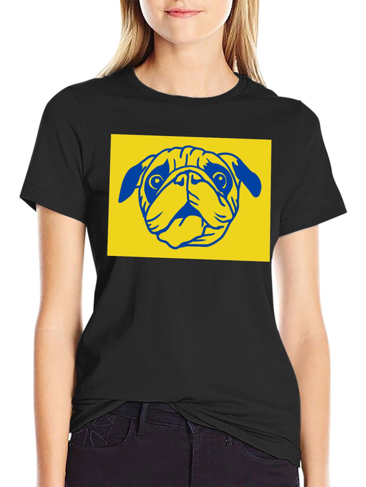 Pug Graphic Tee - Stylish Black Cotton Blend