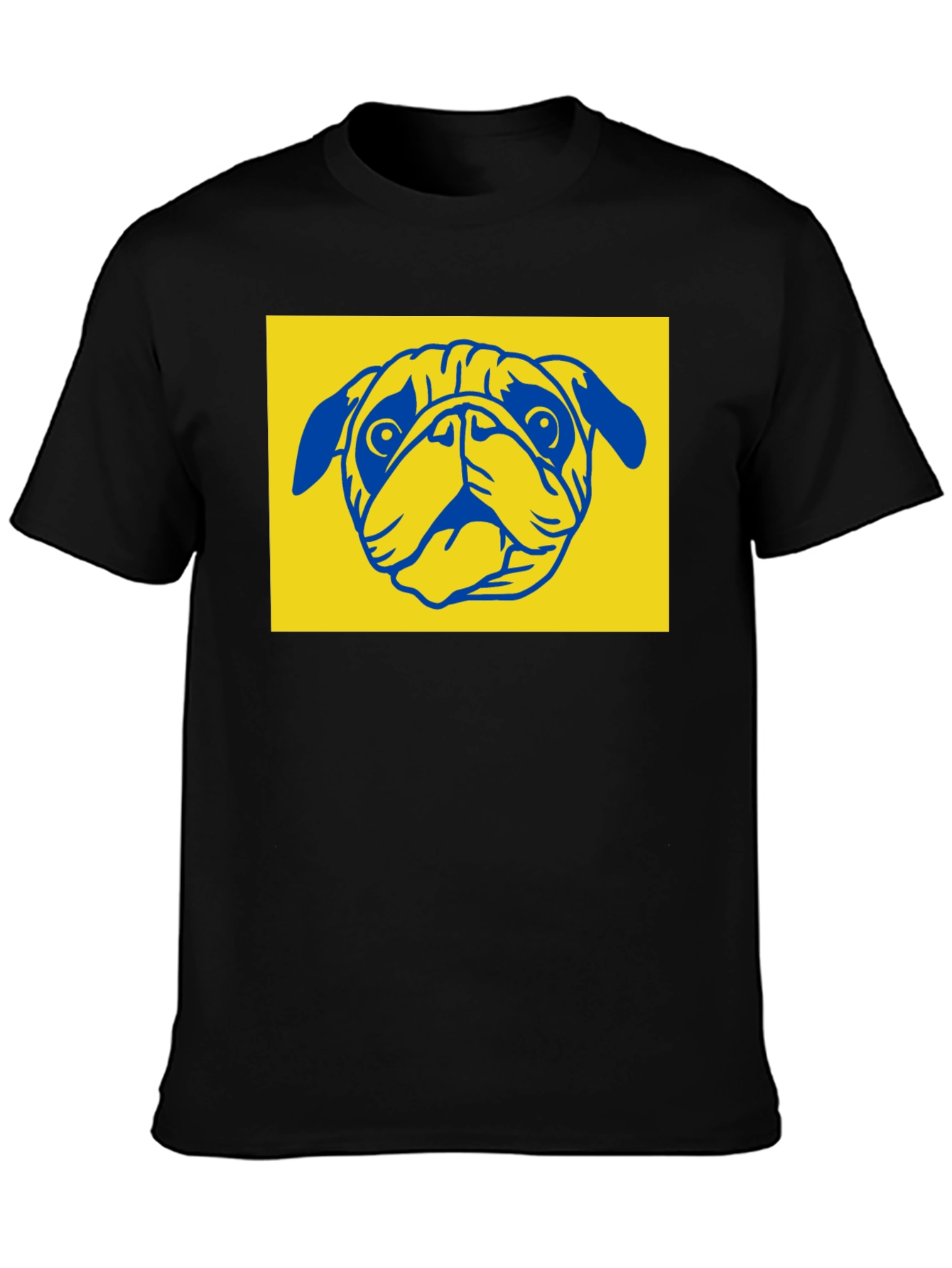 Pug Graphic Tee - Stylish Black Cotton Blend