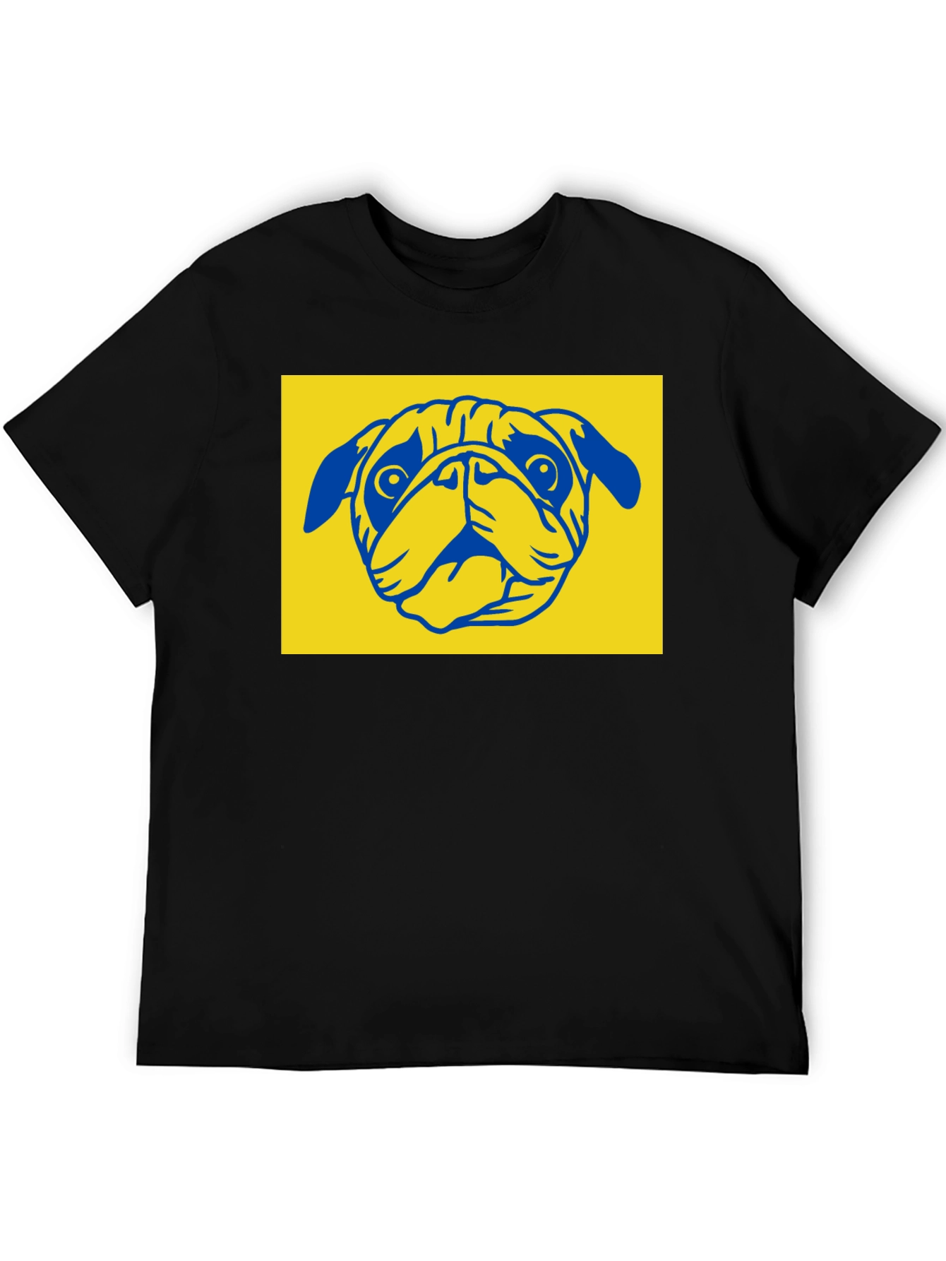 Pug Graphic Tee - Stylish Black Cotton Blend