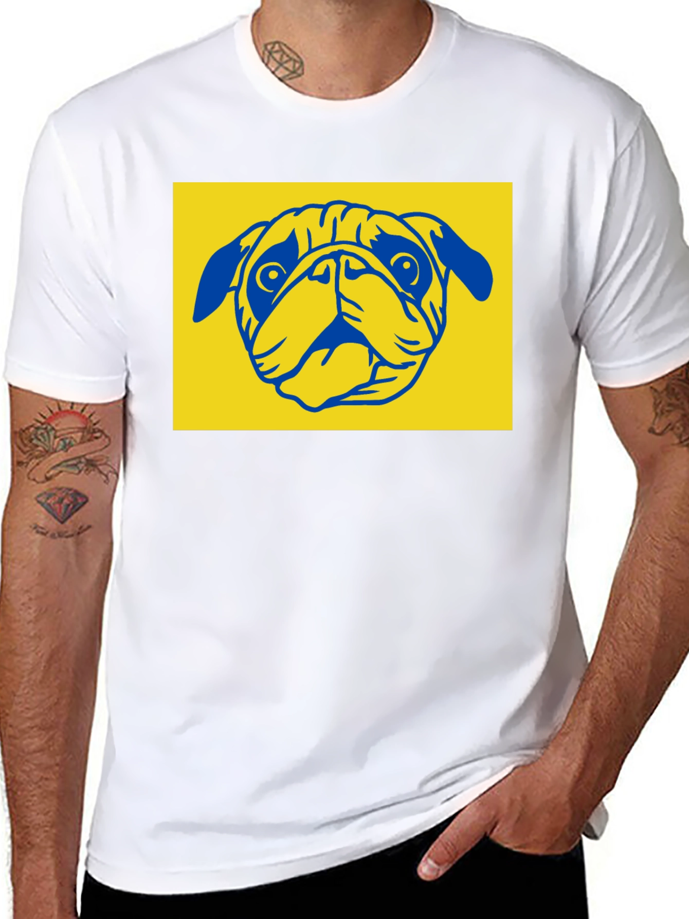 Pug Graphic Tee - Stylish Black Cotton Blend
