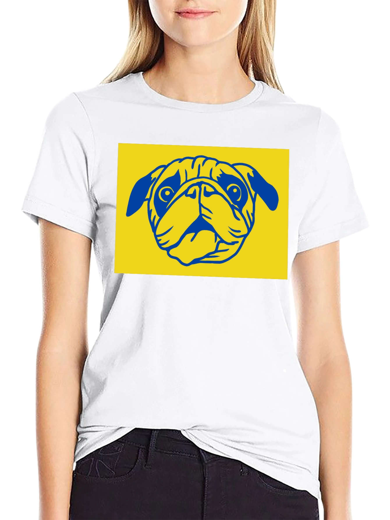 Pug Graphic Tee - Stylish Black Cotton Blend