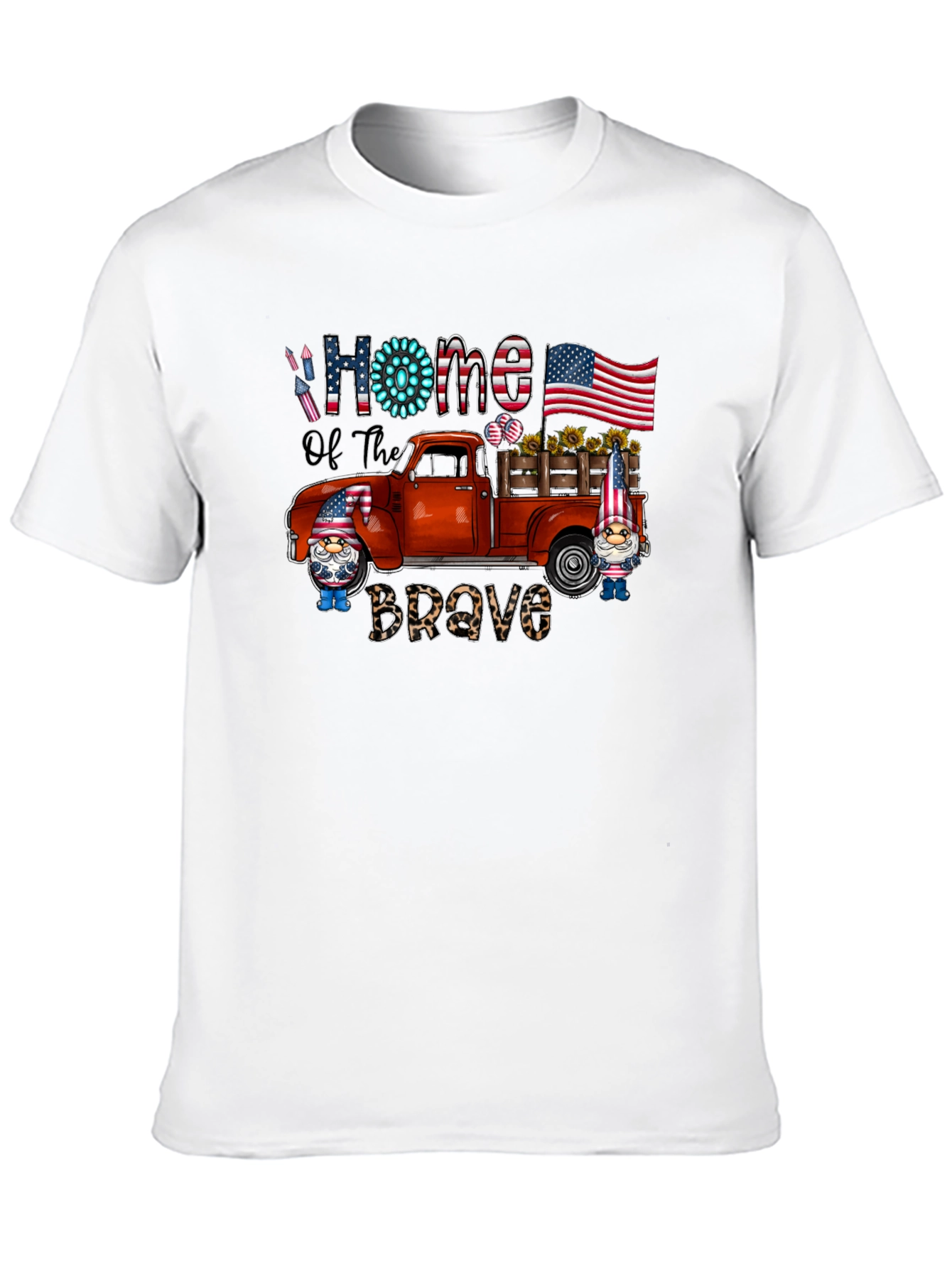 Patriotic Gnome Truck Graphic T-Shirt