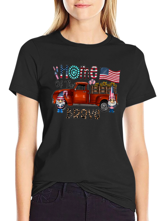 Patriotic Gnome Truck Graphic T-Shirt