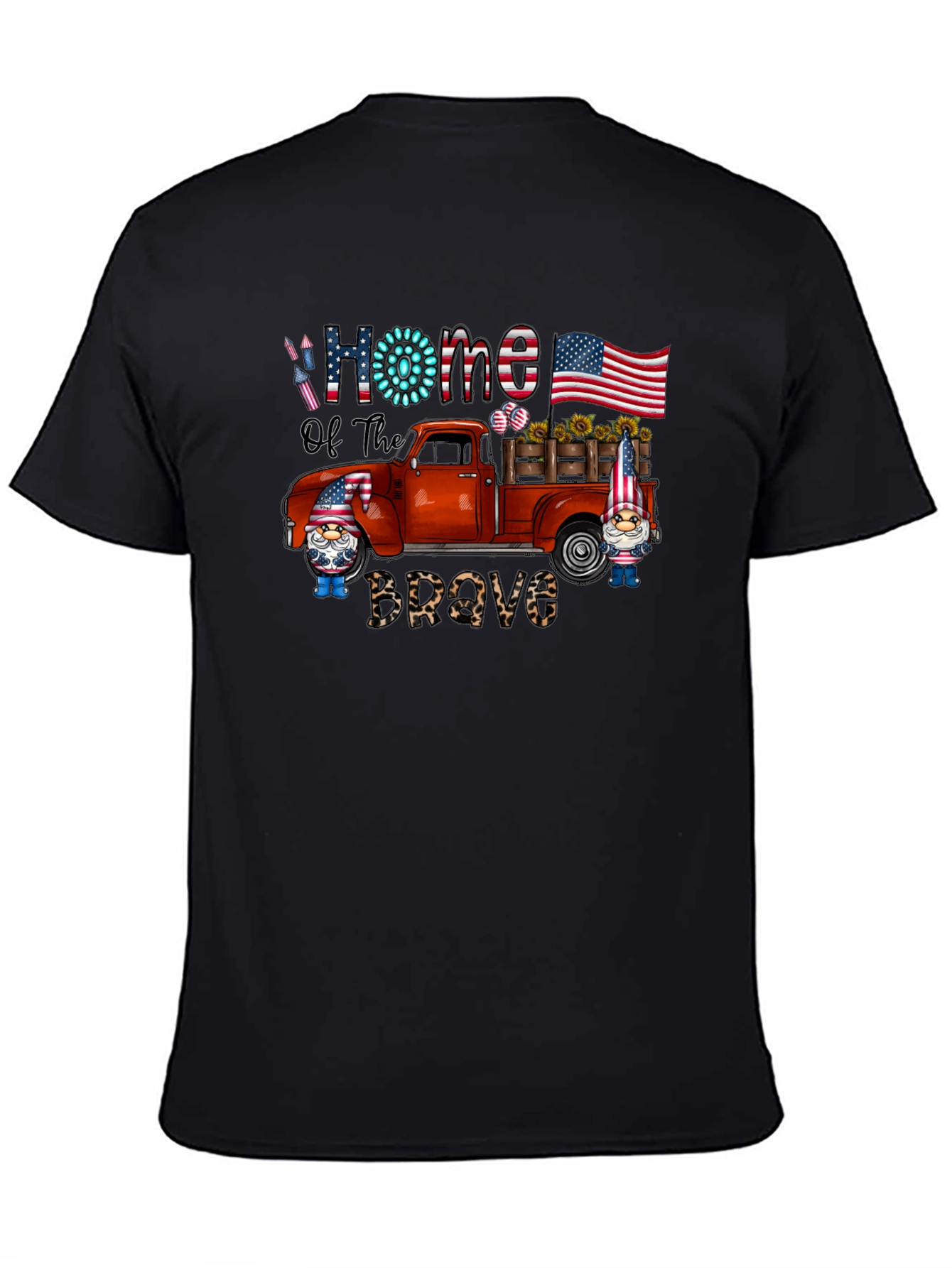 Patriotic Gnome Truck Graphic T-Shirt