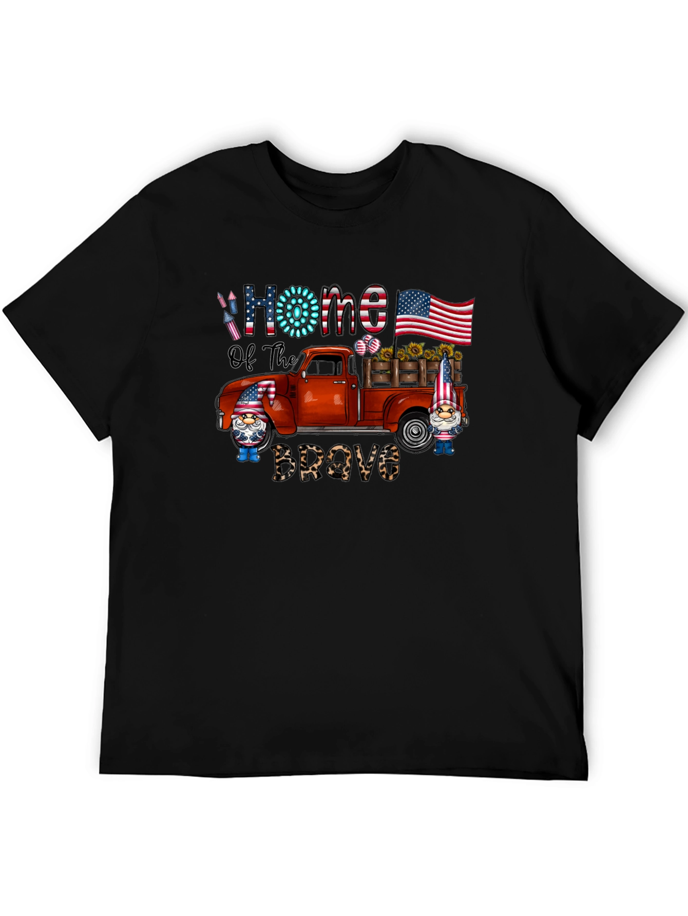 Patriotic Gnome Truck Graphic T-Shirt