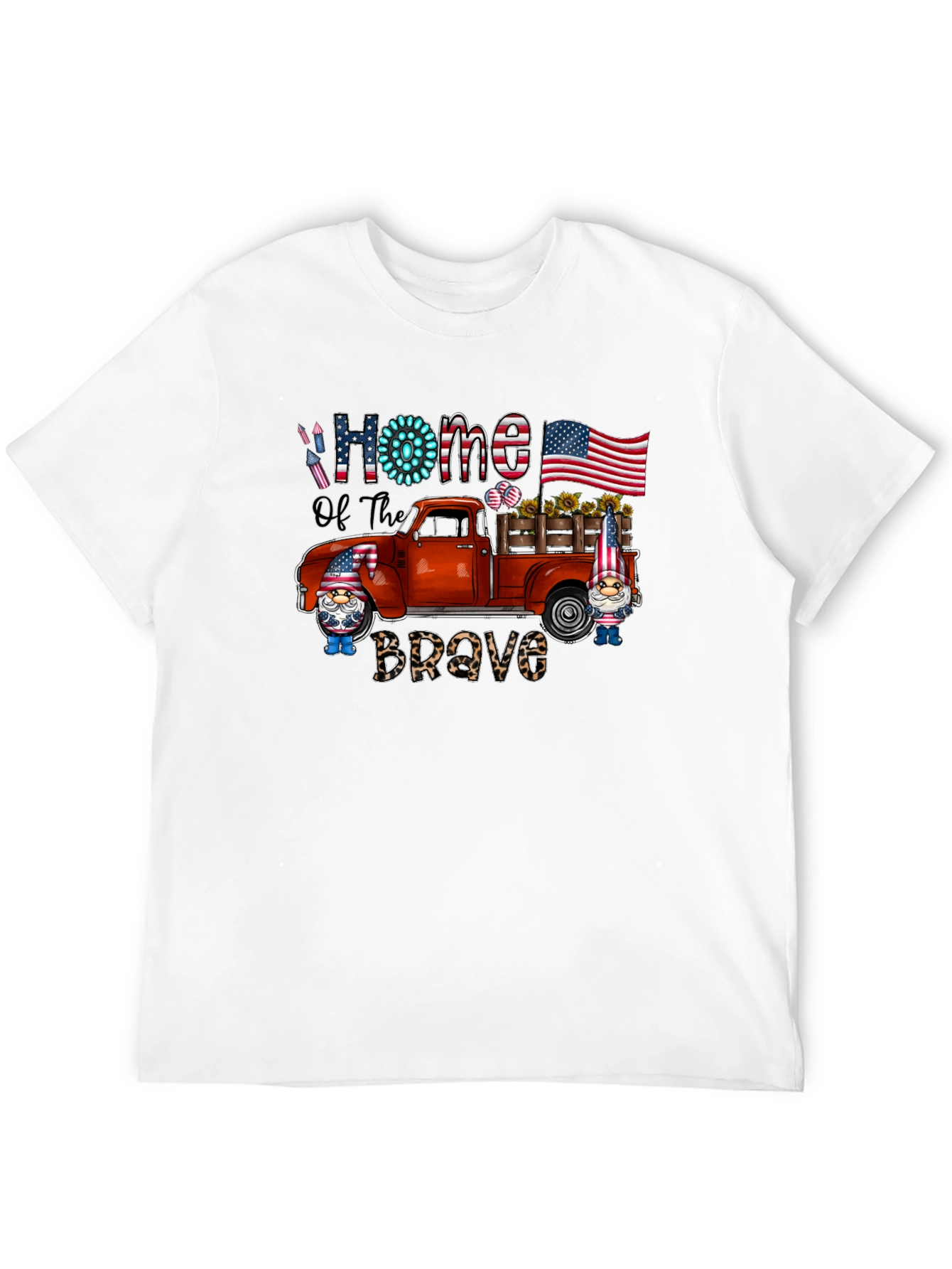 Patriotic Gnome Truck Graphic T-Shirt