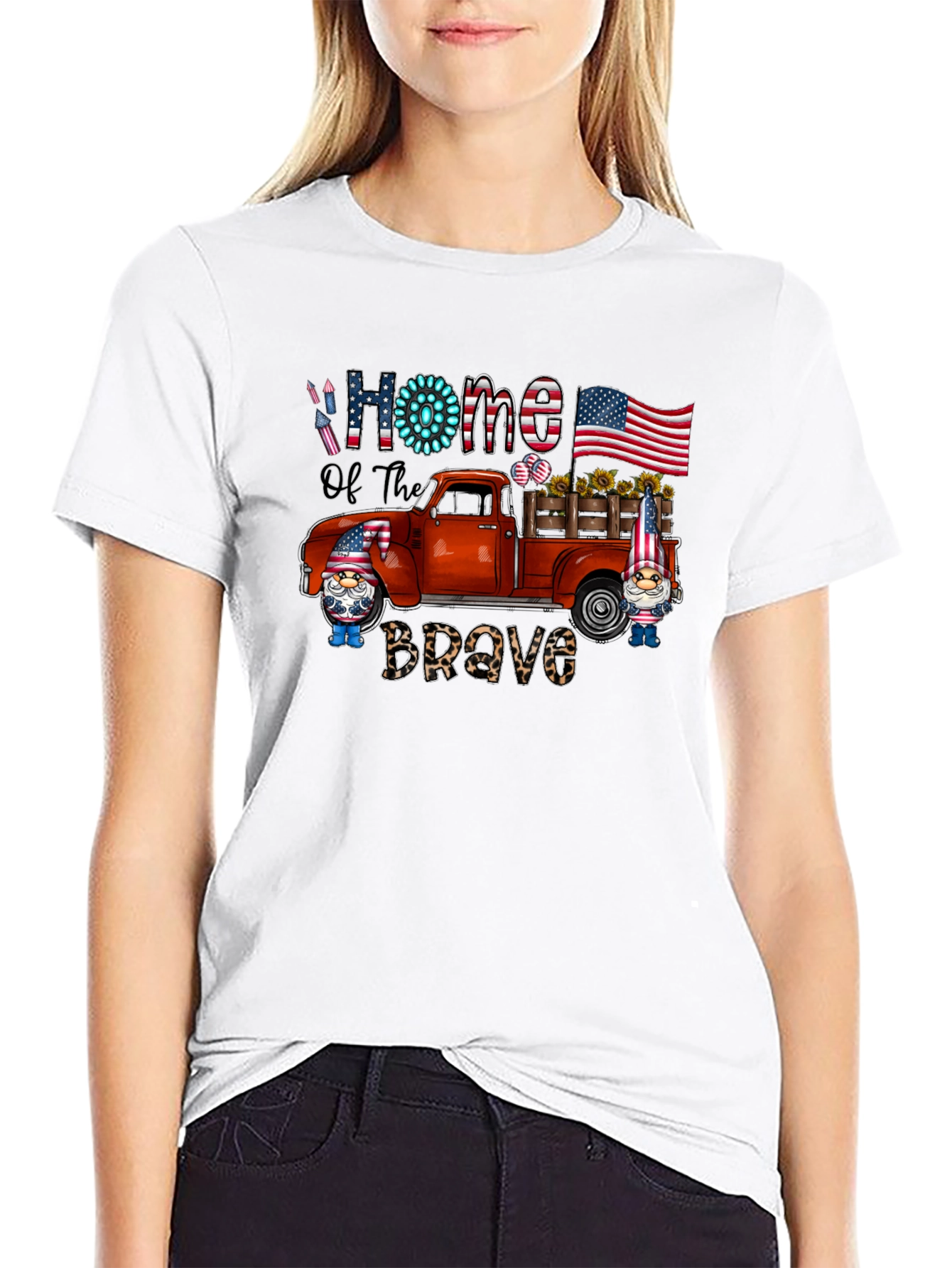 Patriotic Gnome Truck Graphic T-Shirt