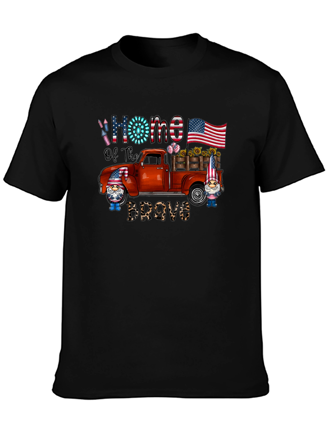 Patriotic Gnome Truck Graphic T-Shirt