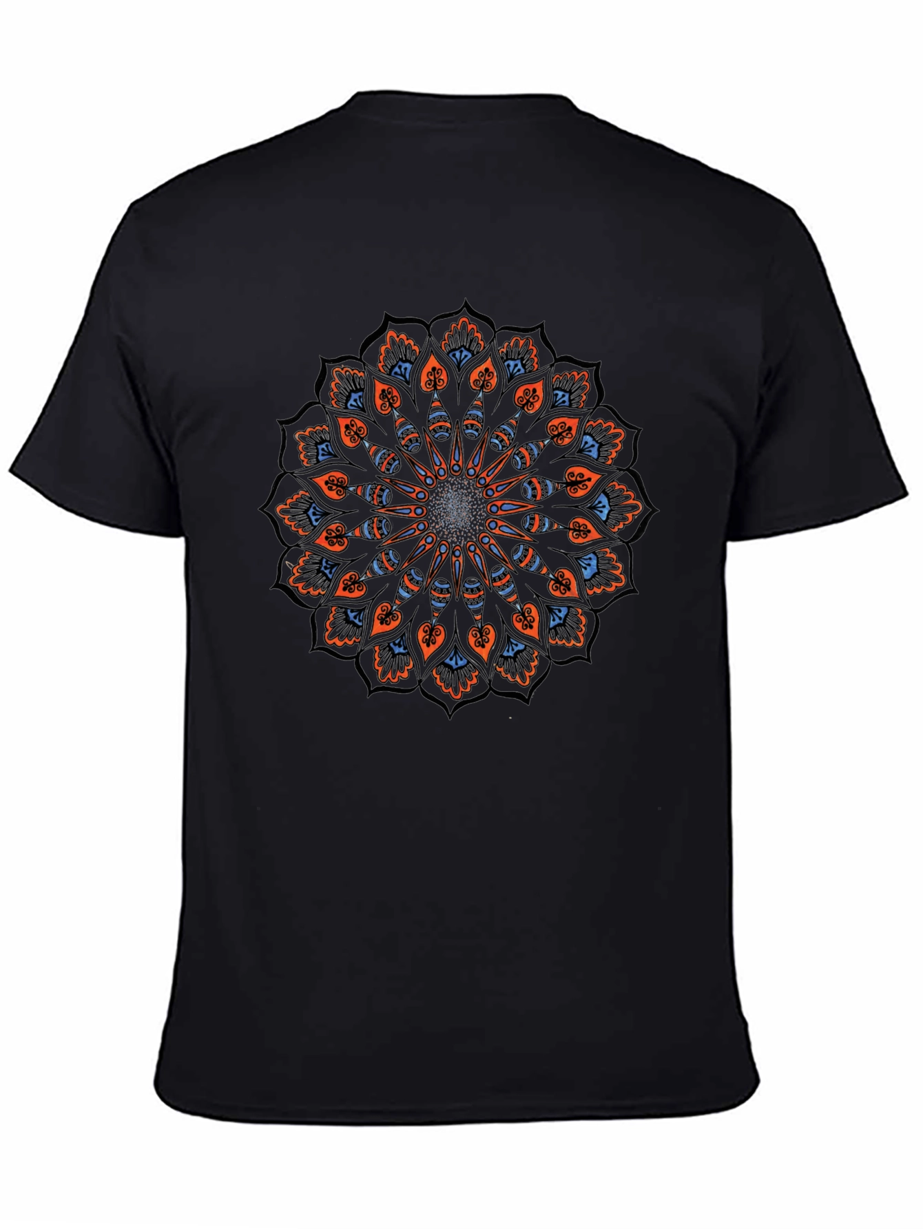 Mandala Graphic Tee - Black Cotton Blend