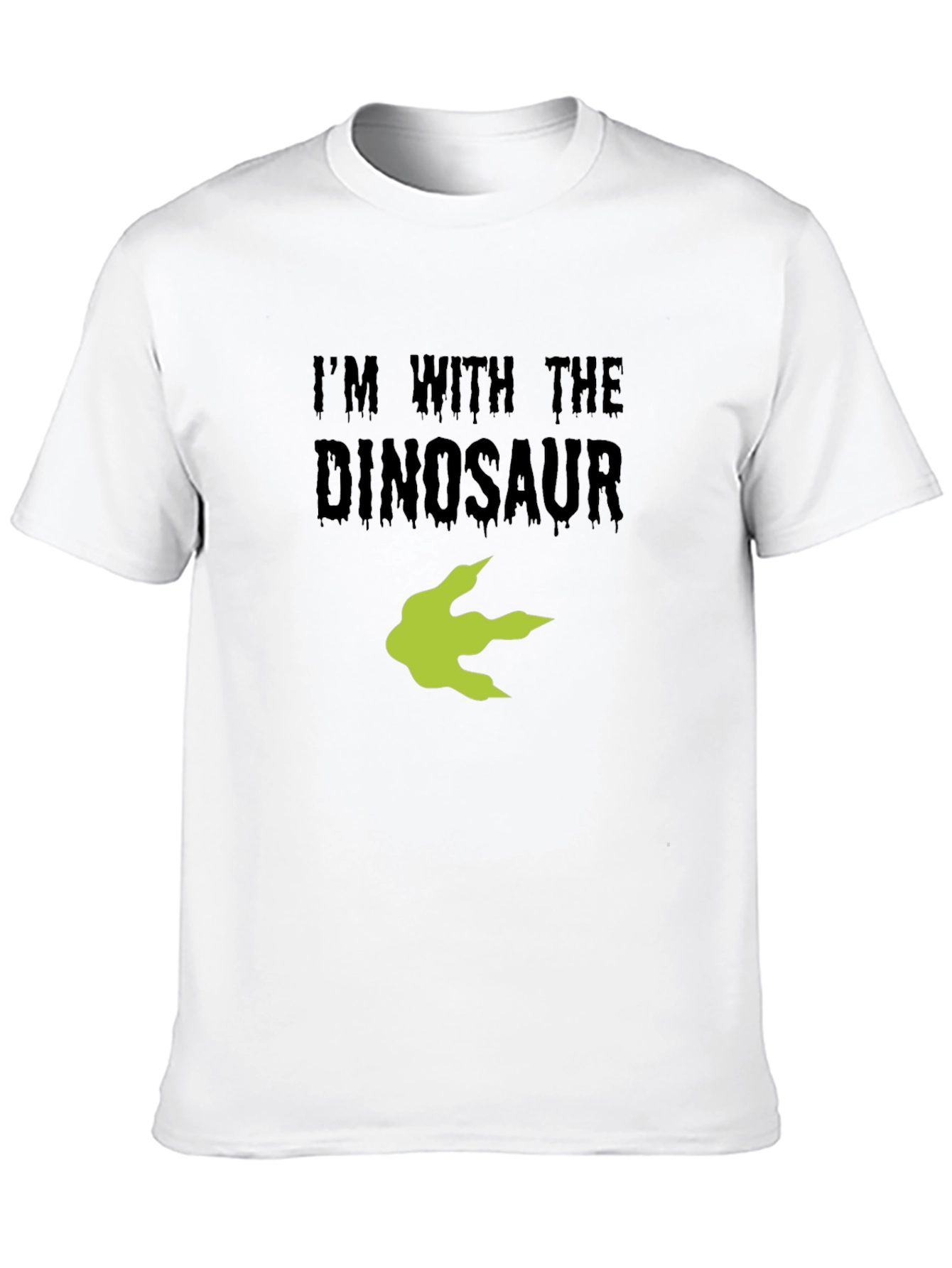 Im With the Dinosaur Black Cotton T-Shirt