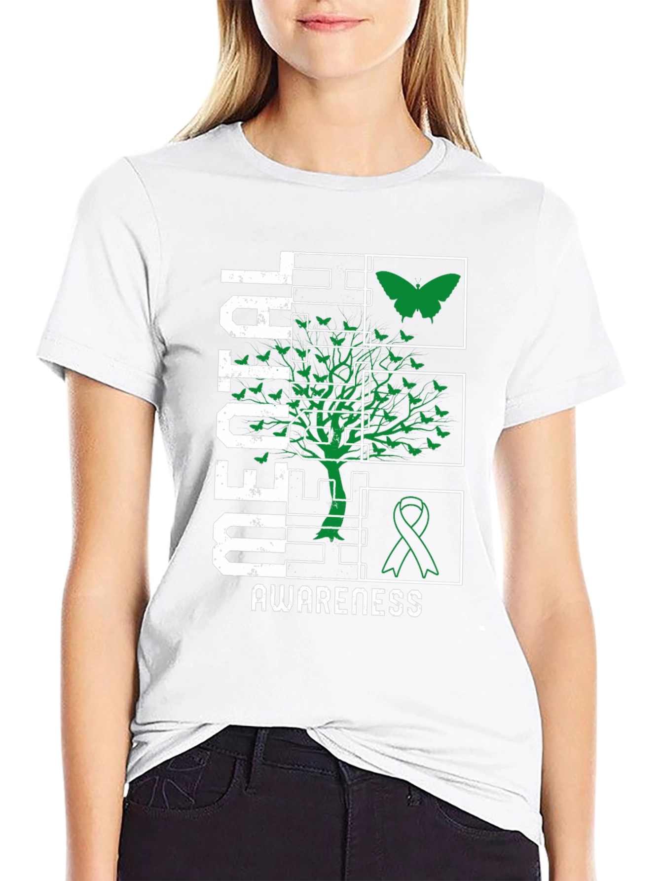 Mental Health Awareness Tee - Butterfly & Ribbon