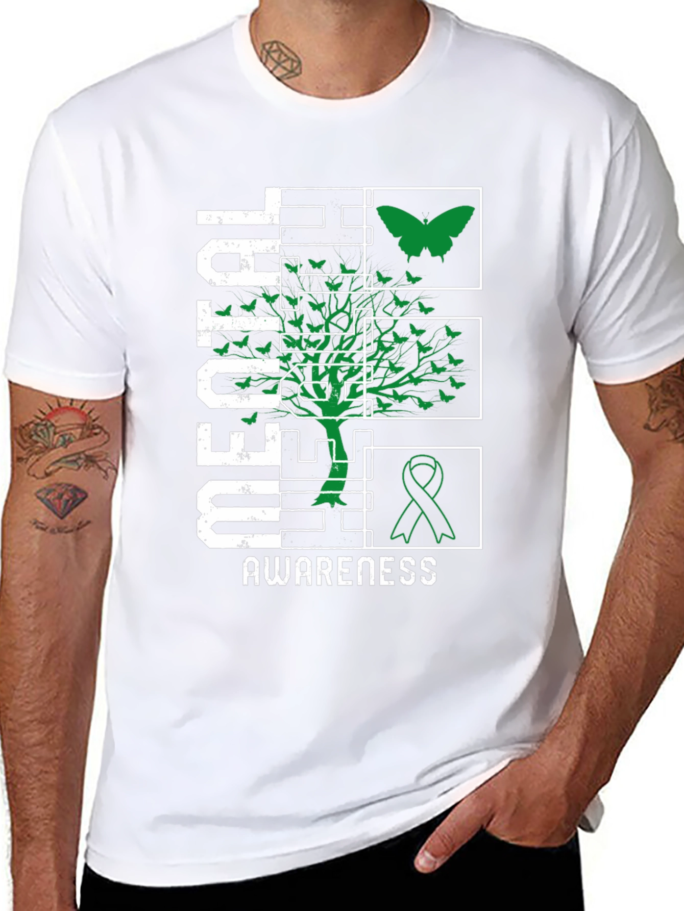 Mental Health Awareness Tee - Butterfly & Ribbon