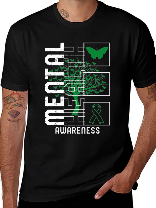 Mental Health Awareness Tee - Butterfly & Ribbon