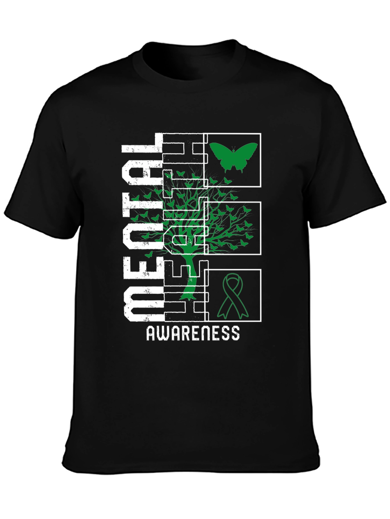 Mental Health Awareness Tee - Butterfly & Ribbon