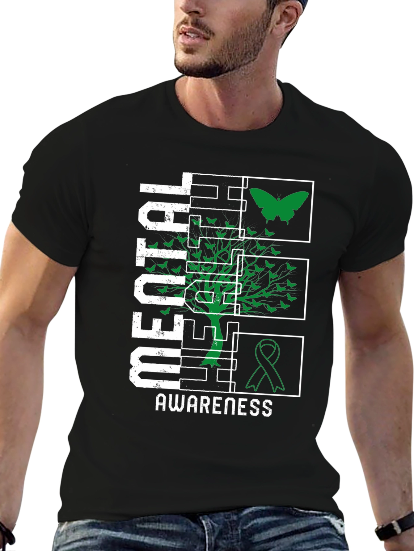 Mental Health Awareness Tee - Butterfly & Ribbon