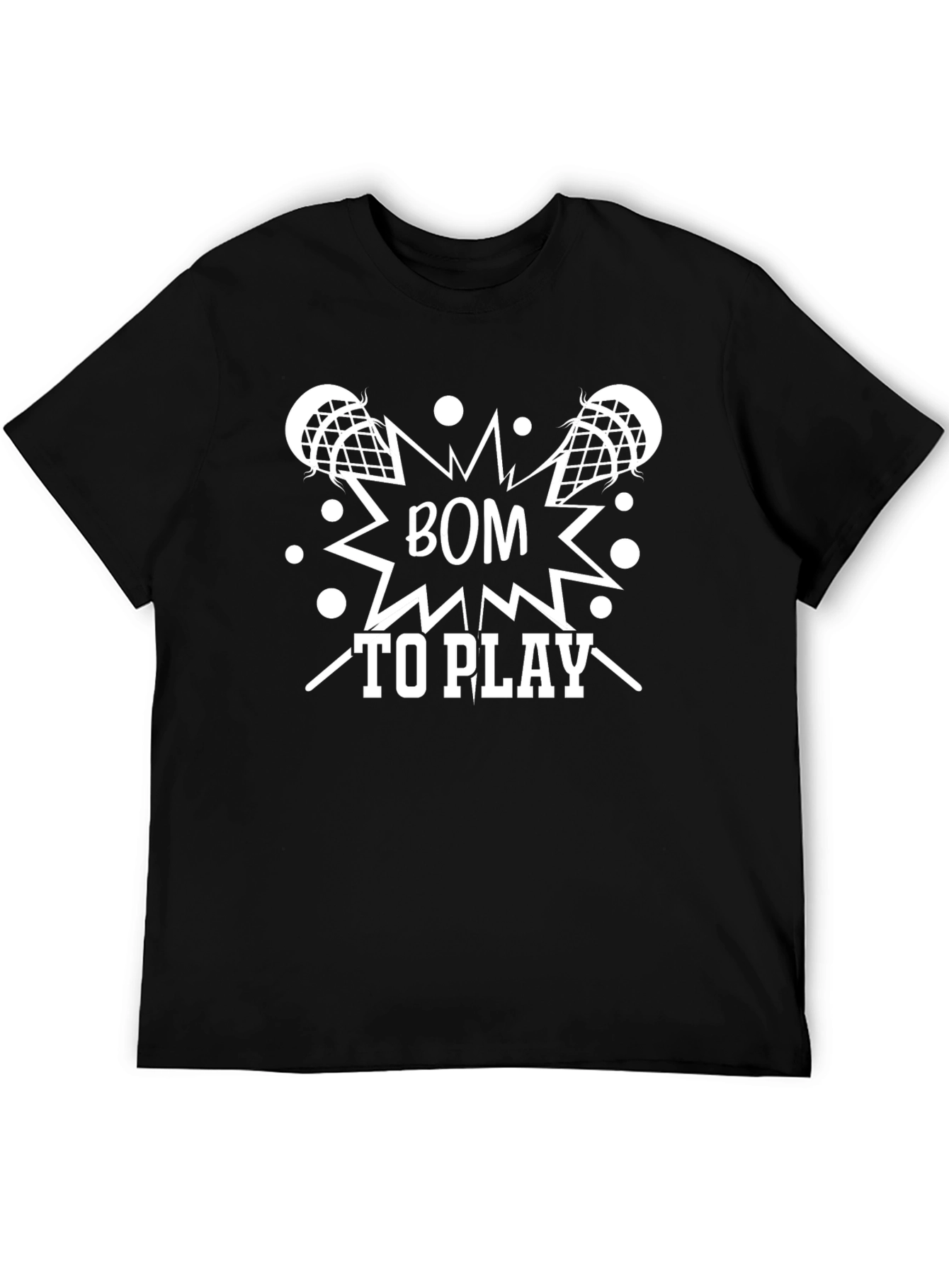 Lacrosse Bom To Play Black T-Shirt