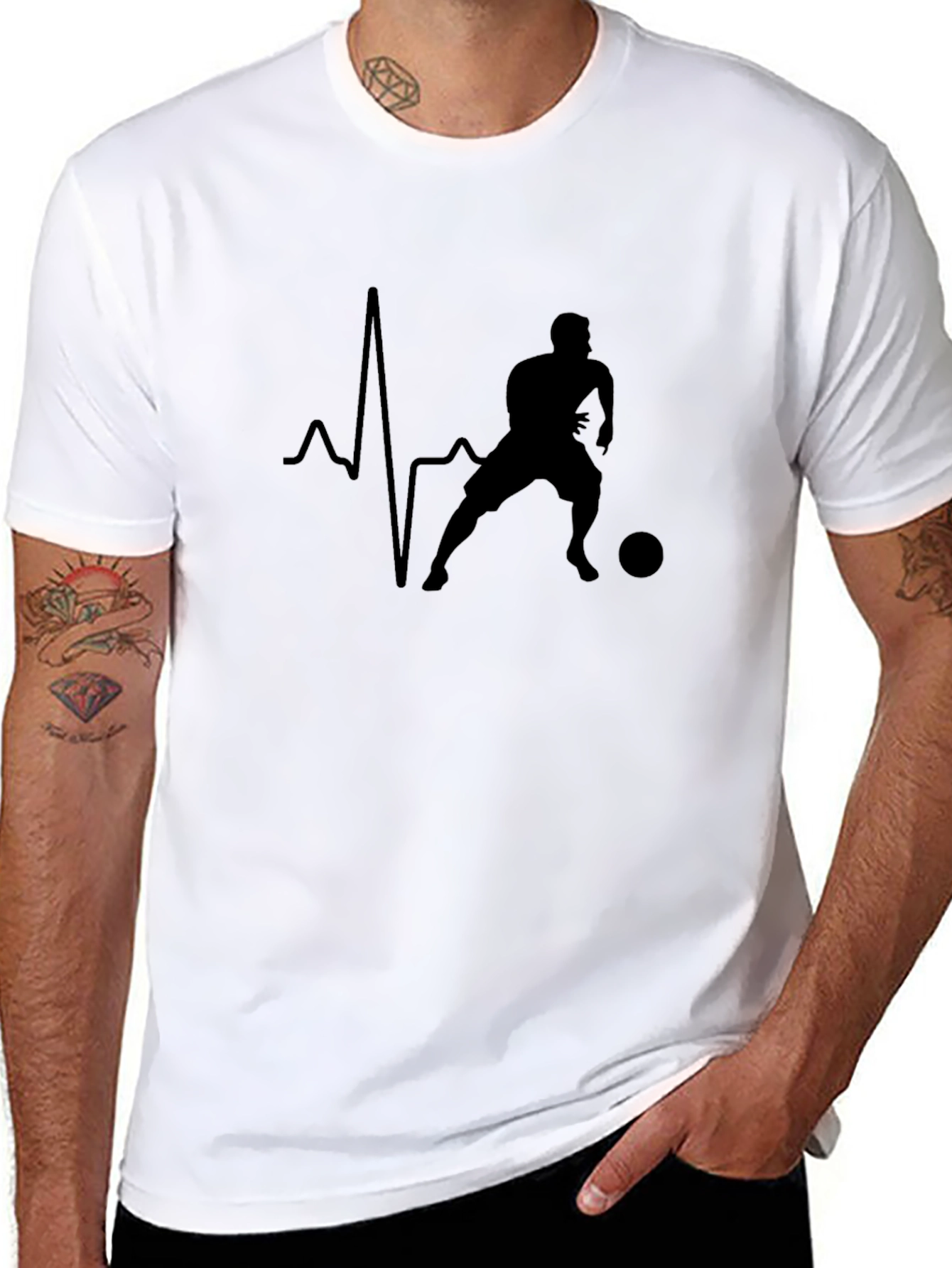 Soccer Heartbeat Tee - Black