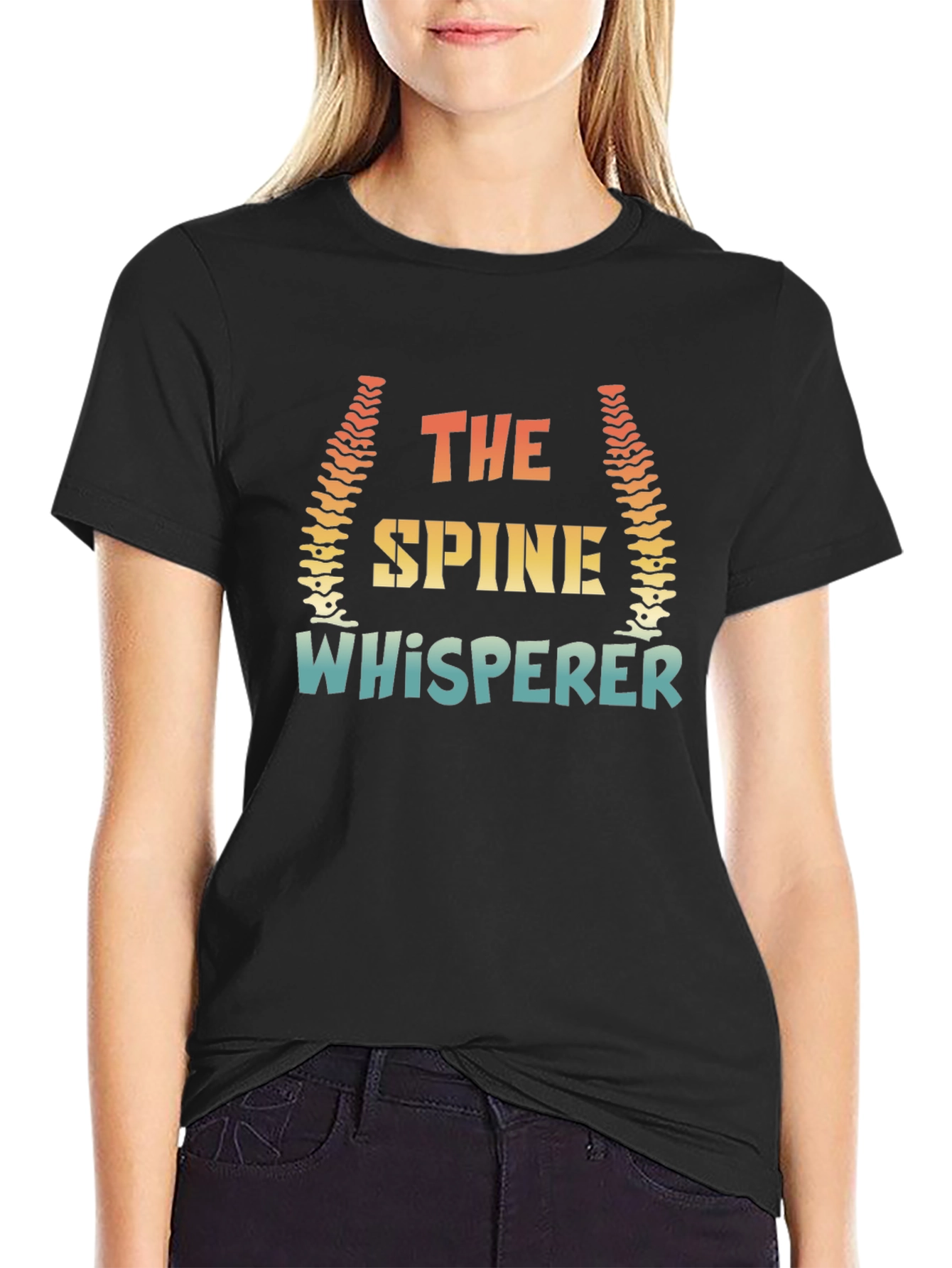 The Spine Whisperer Graphic T-Shirt - Black