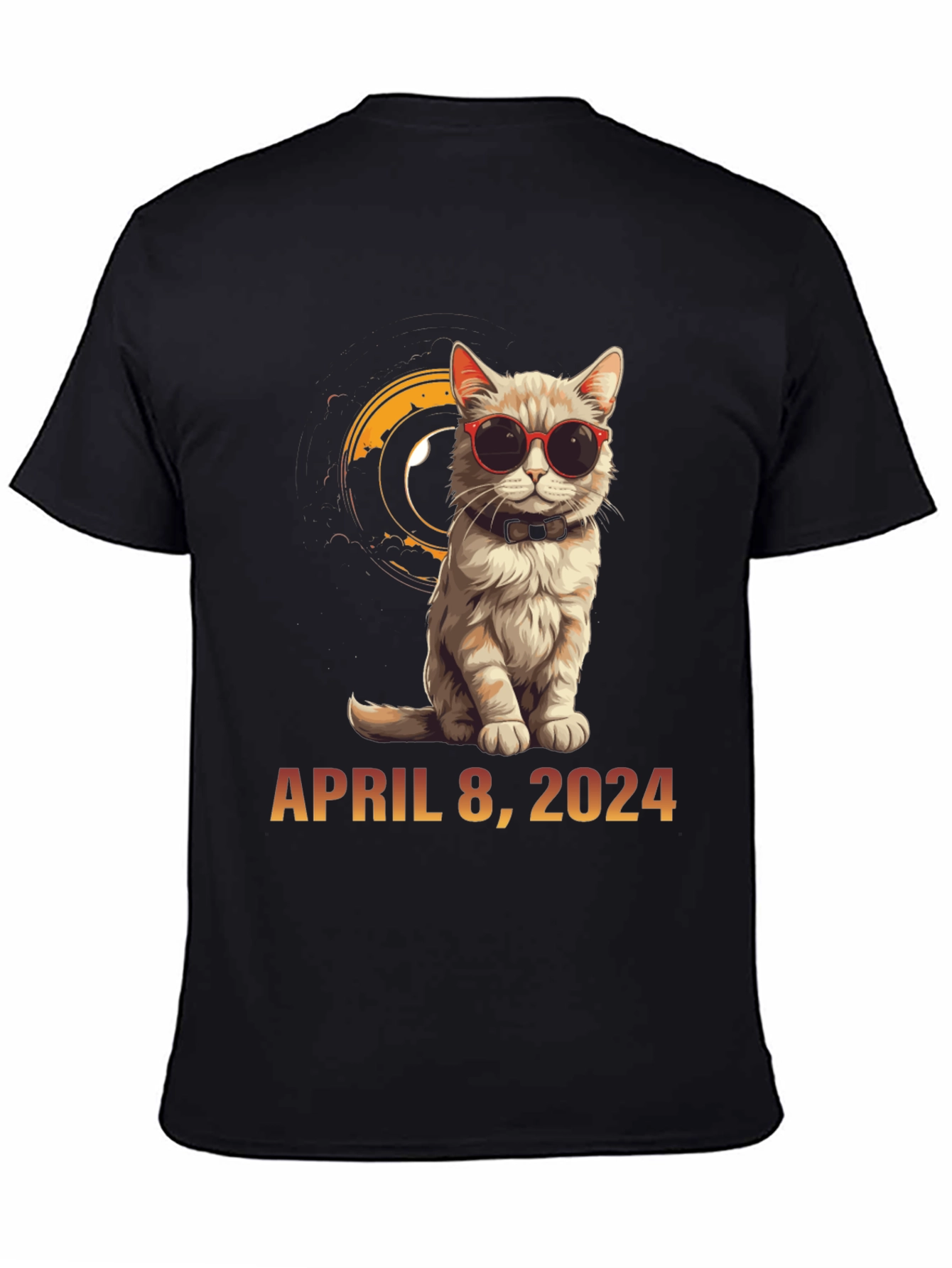 Total Solar Eclipse 2024 Cat T-Shirt