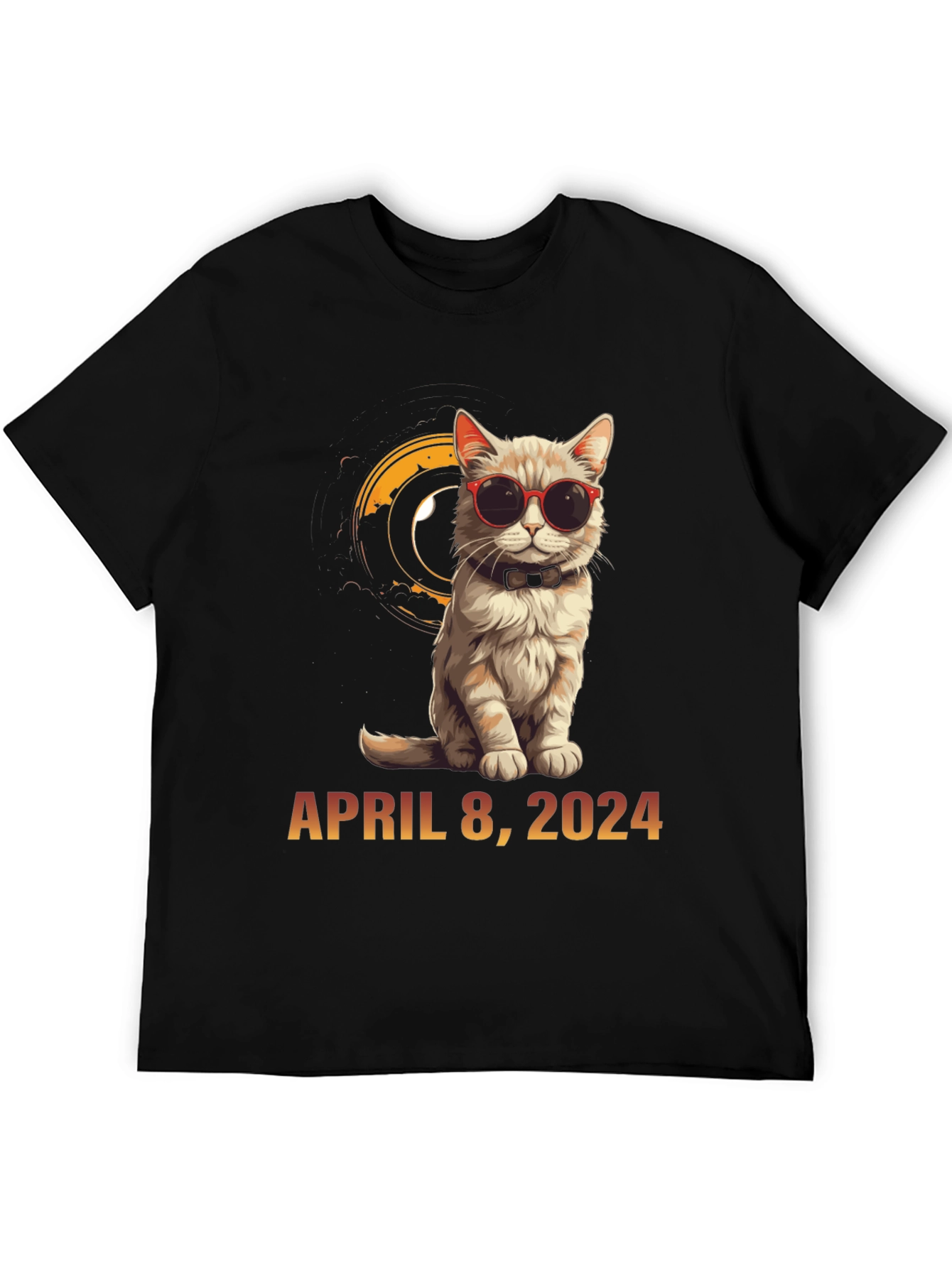 Total Solar Eclipse 2024 Cat T-Shirt