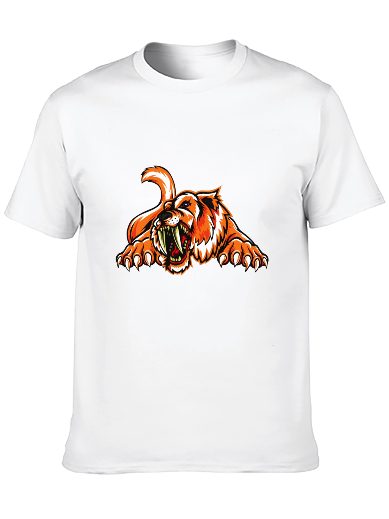 Ferocious Tiger Graphic Tee - Black Cotton T-Shirt