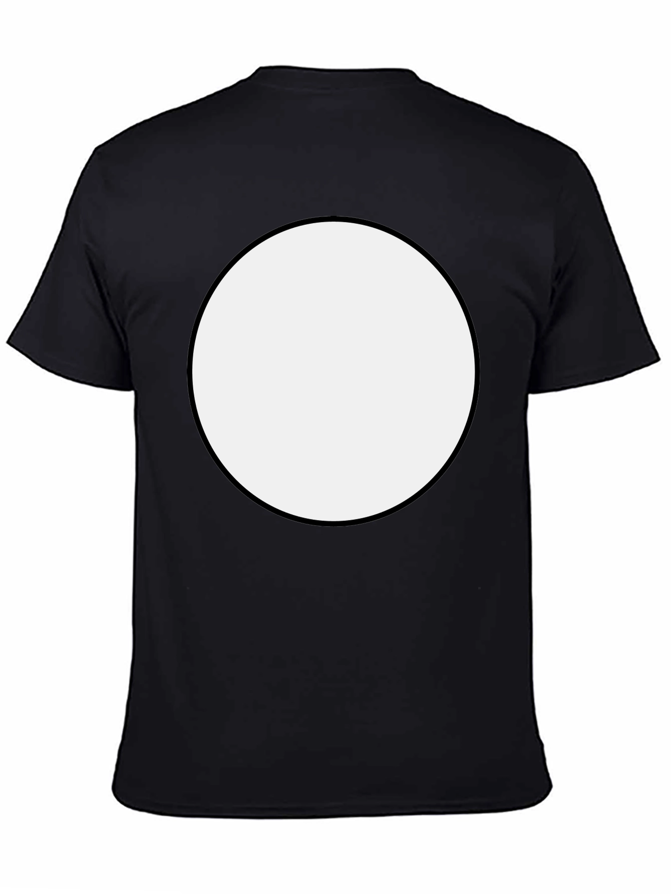 Bold Black T-Shirt with White Circle Design
