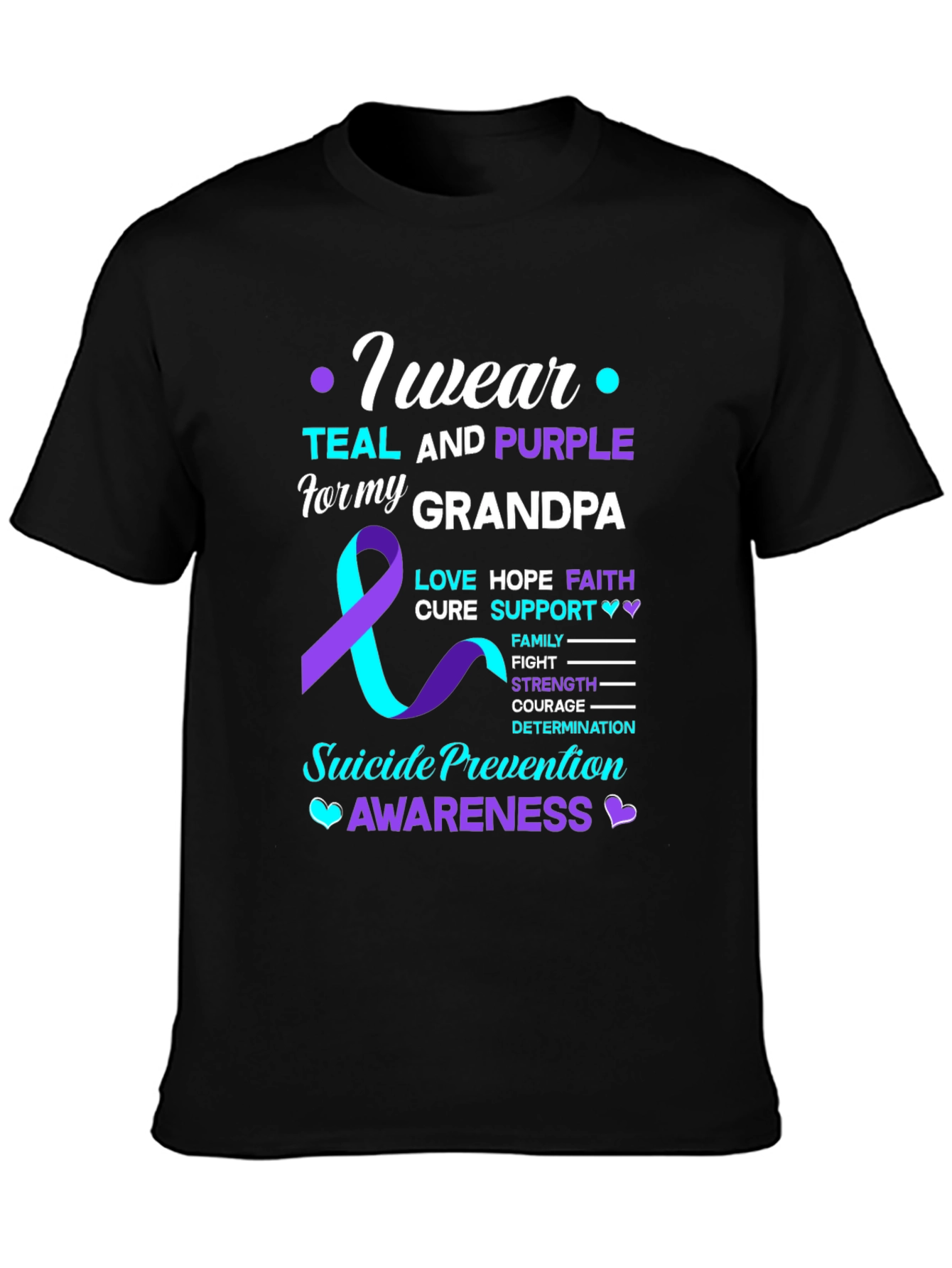 Teal and Purple Suicide Awareness T-Shirt