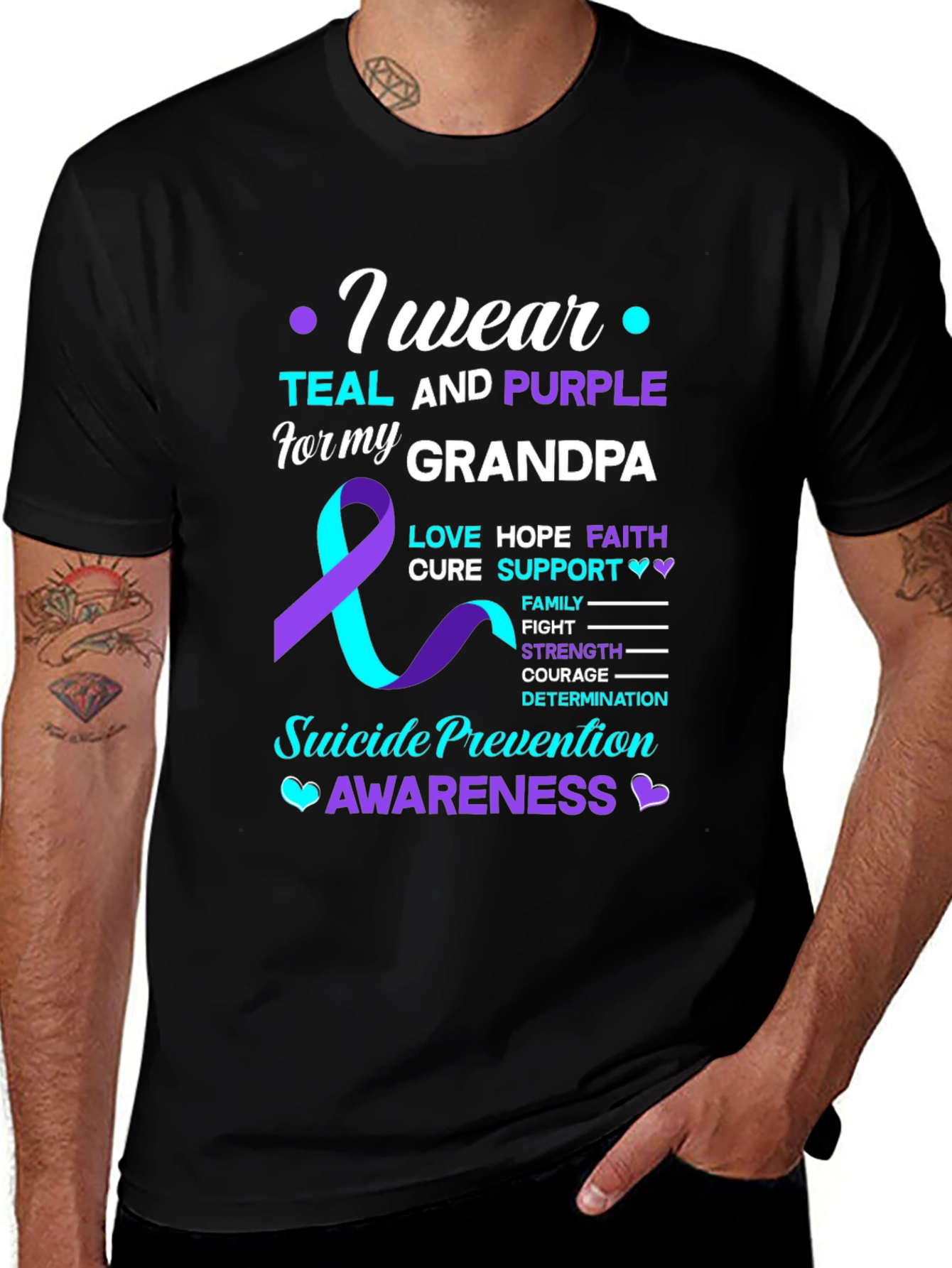 Teal and Purple Suicide Awareness T-Shirt