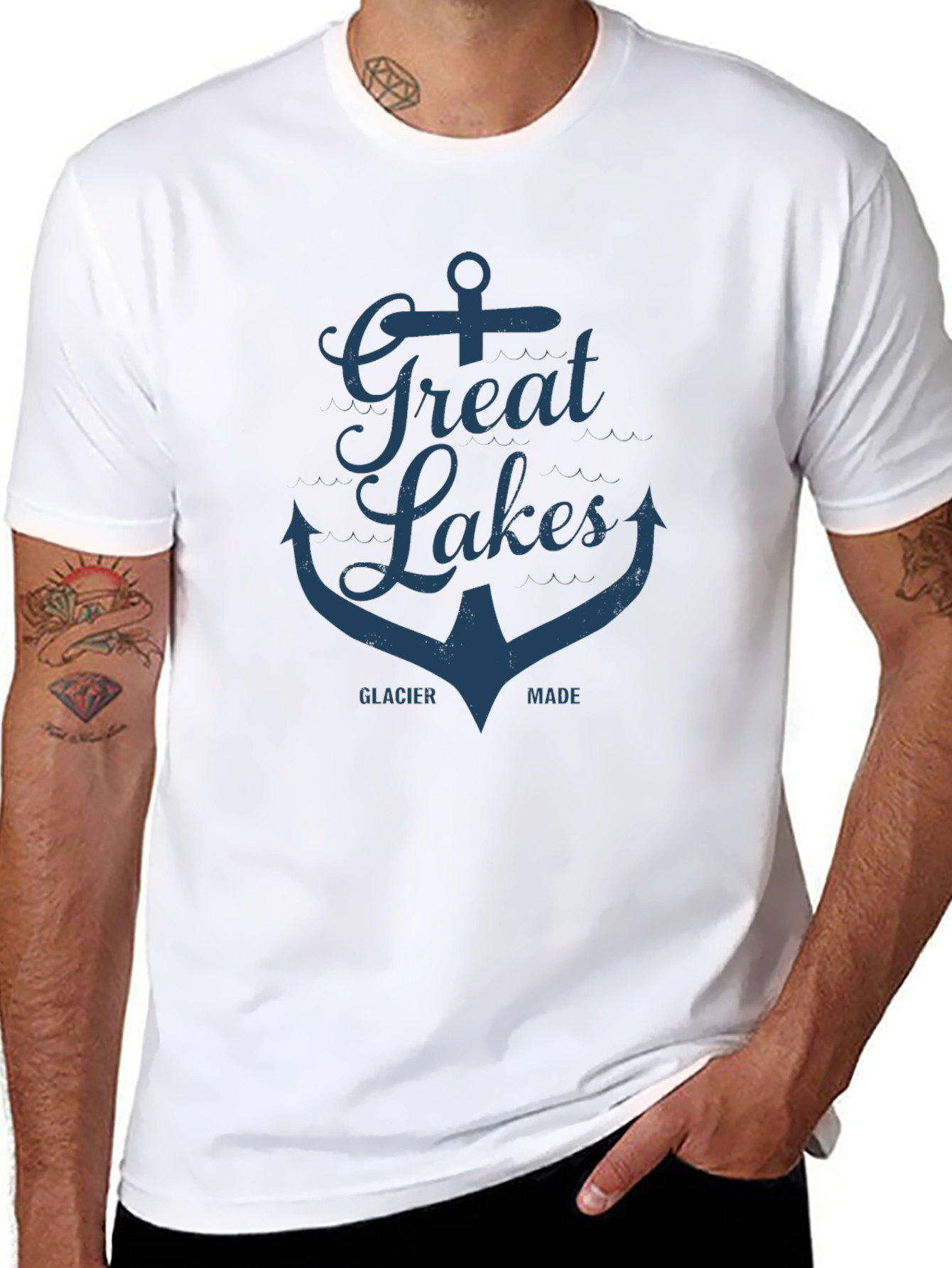 Great Lakes Anchor T-Shirt - Glacier Made Design
