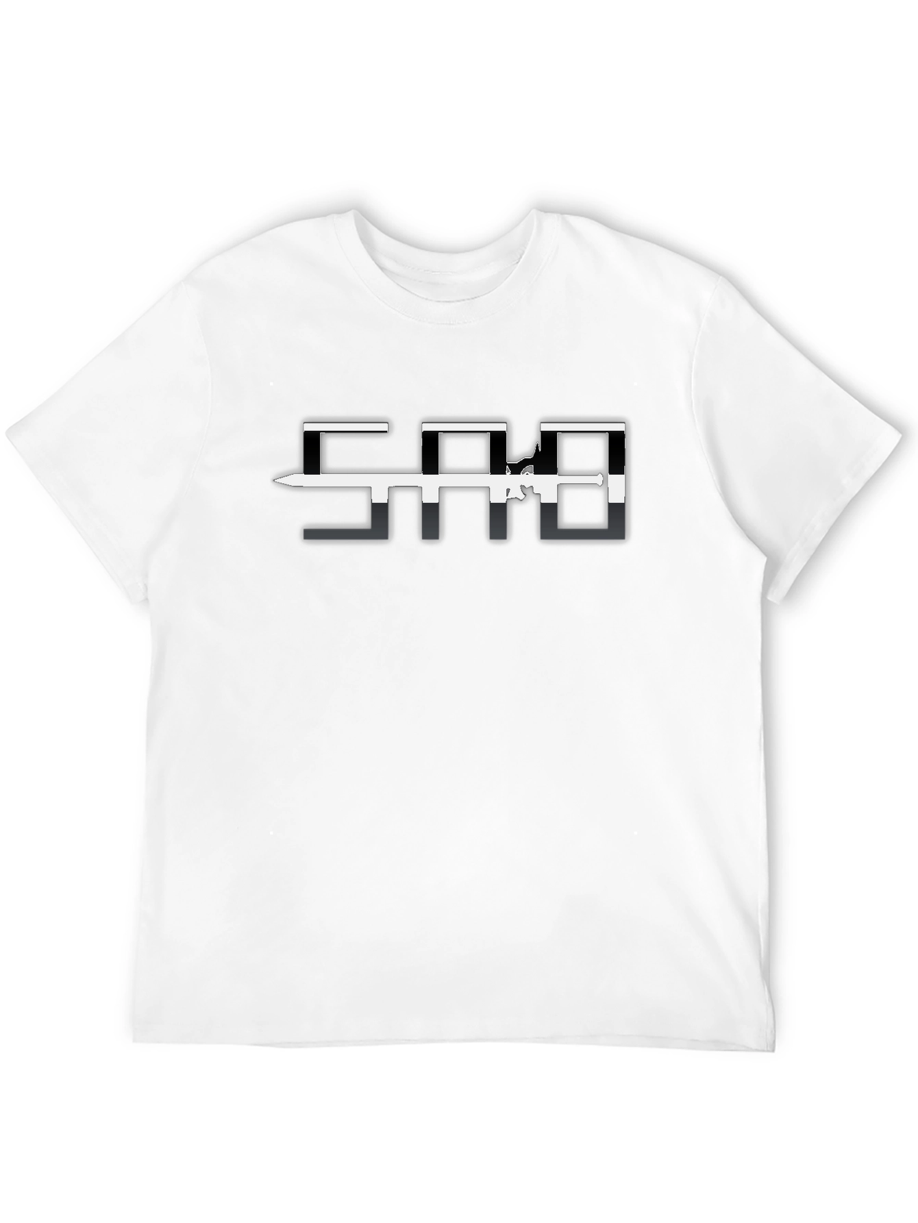 Modern Black Tee with Graphic Design