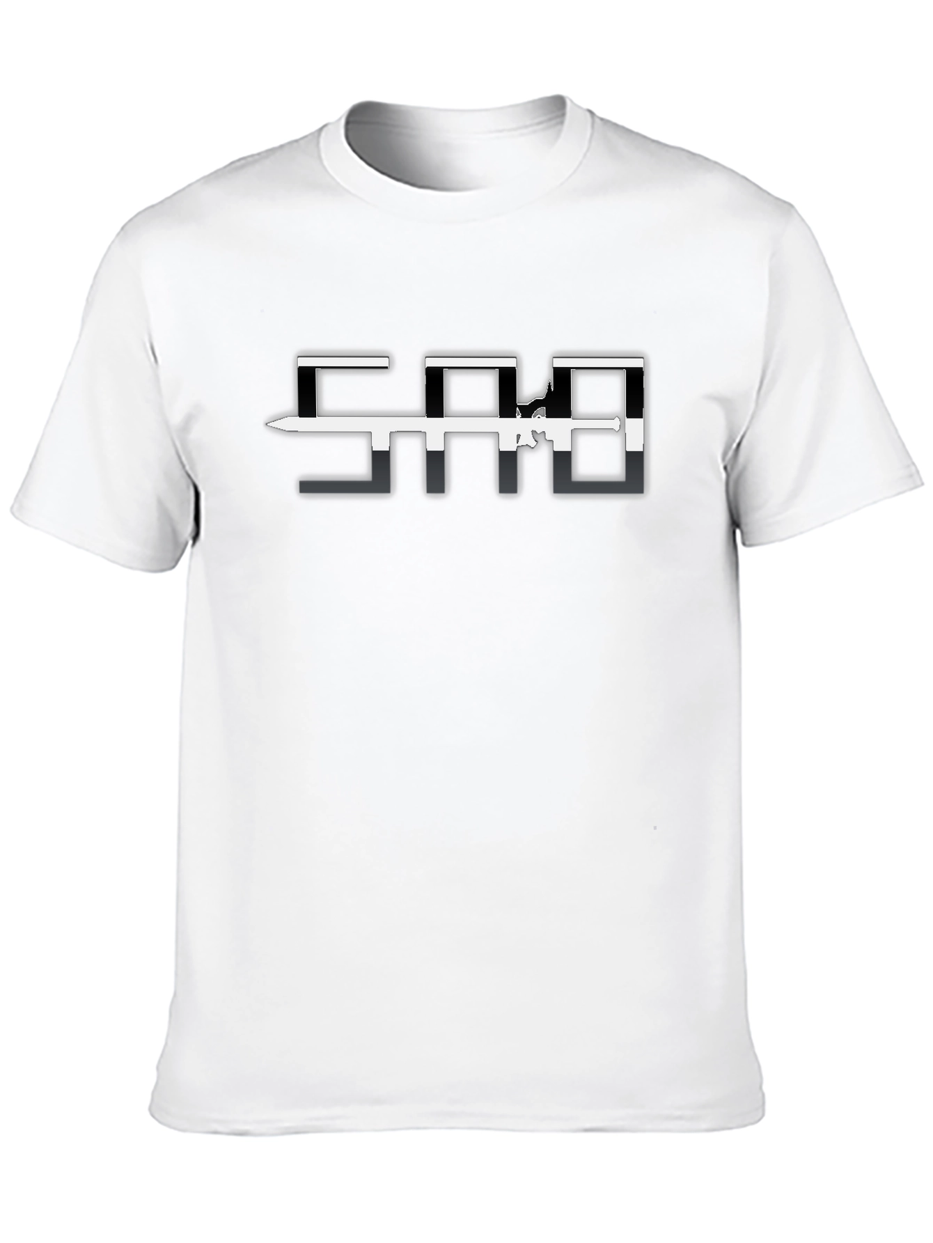 Modern Black Tee with Graphic Design