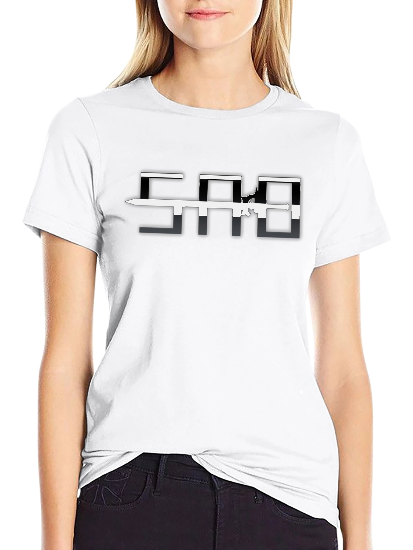 Modern Black Tee with Graphic Design