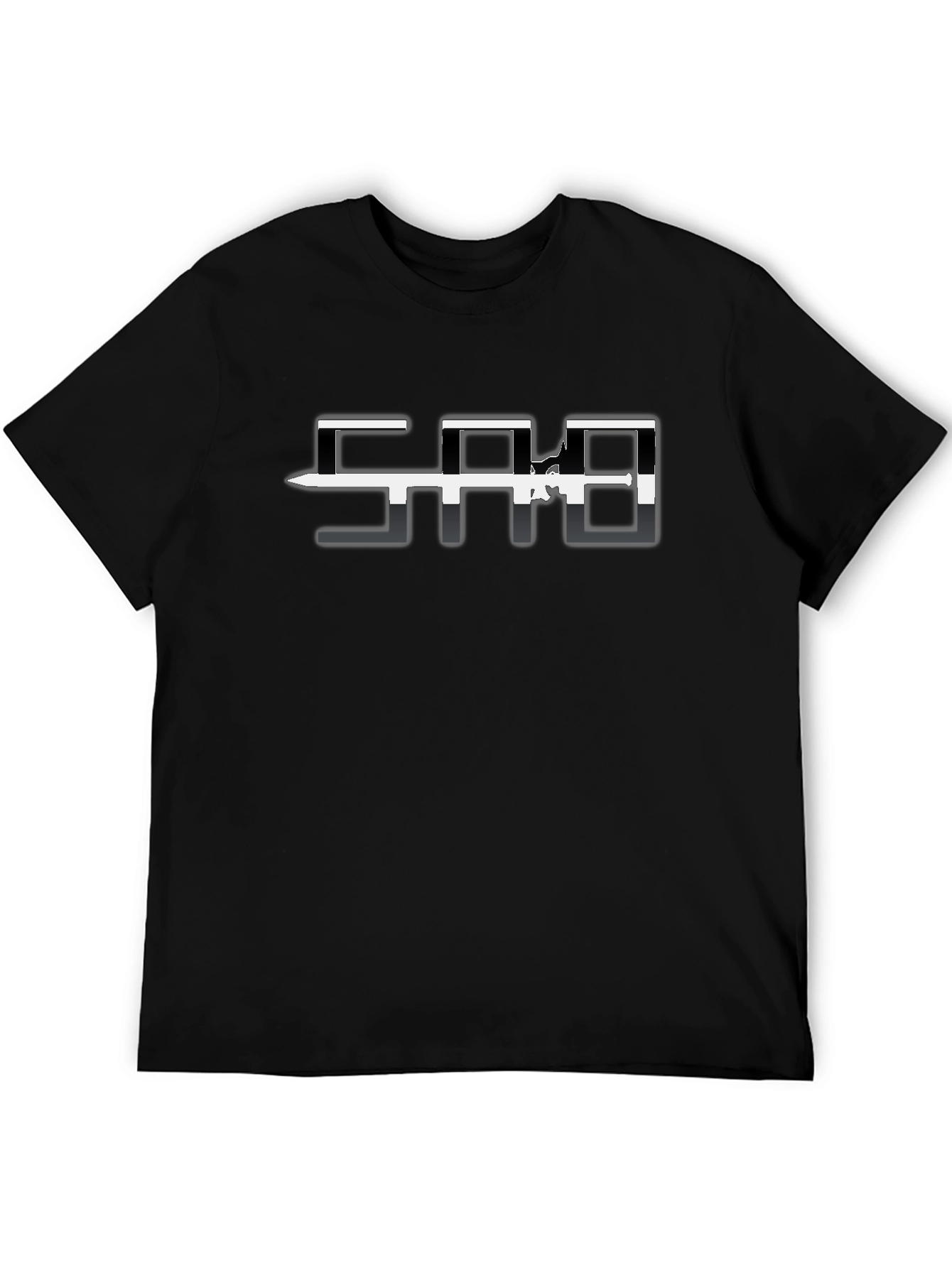 Modern Black Tee with Graphic Design