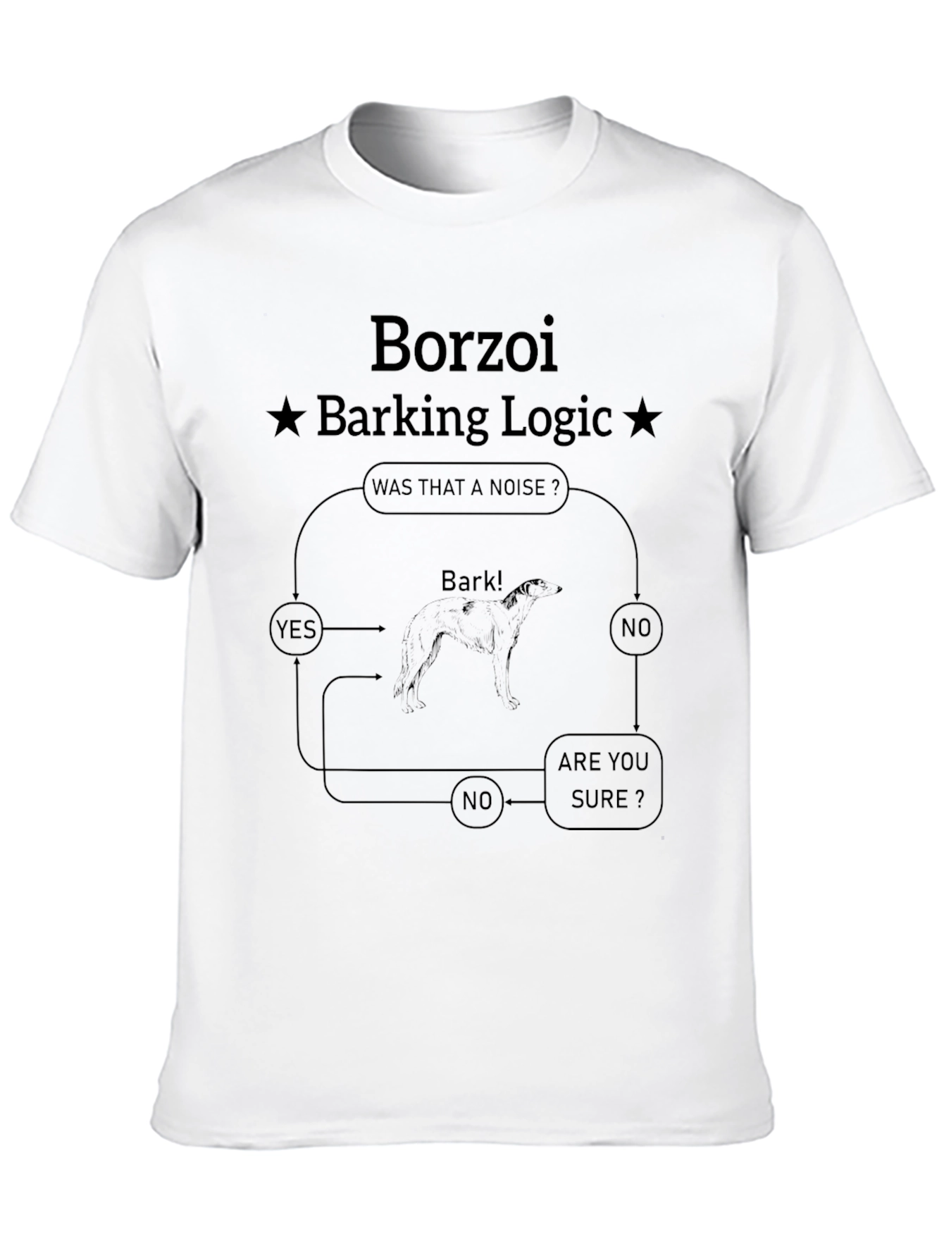 Borzoi Barking Logic T-Shirt