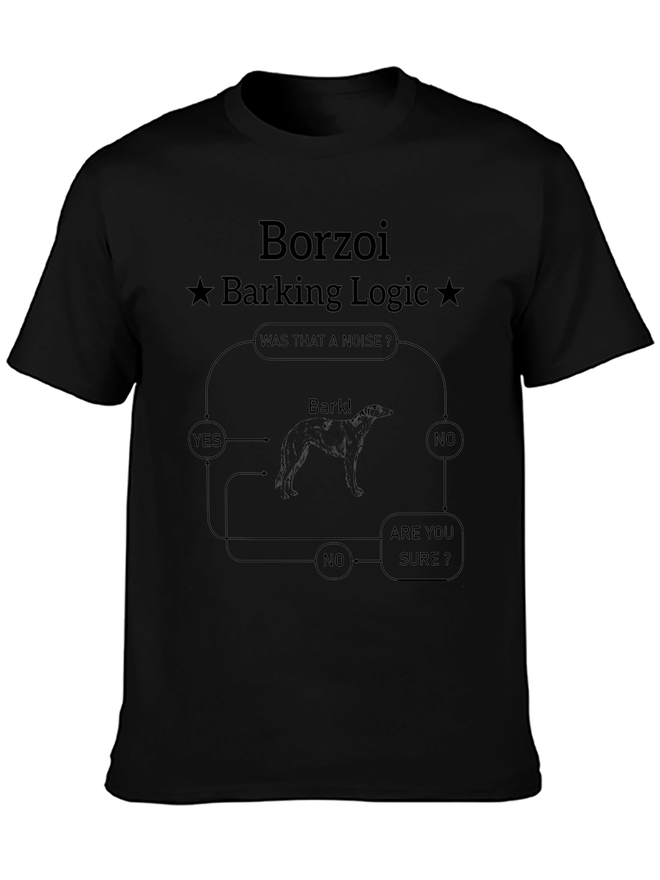 Borzoi Barking Logic T-Shirt