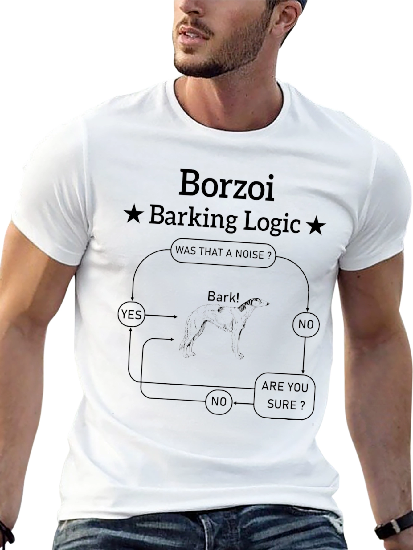 Borzoi Barking Logic T-Shirt