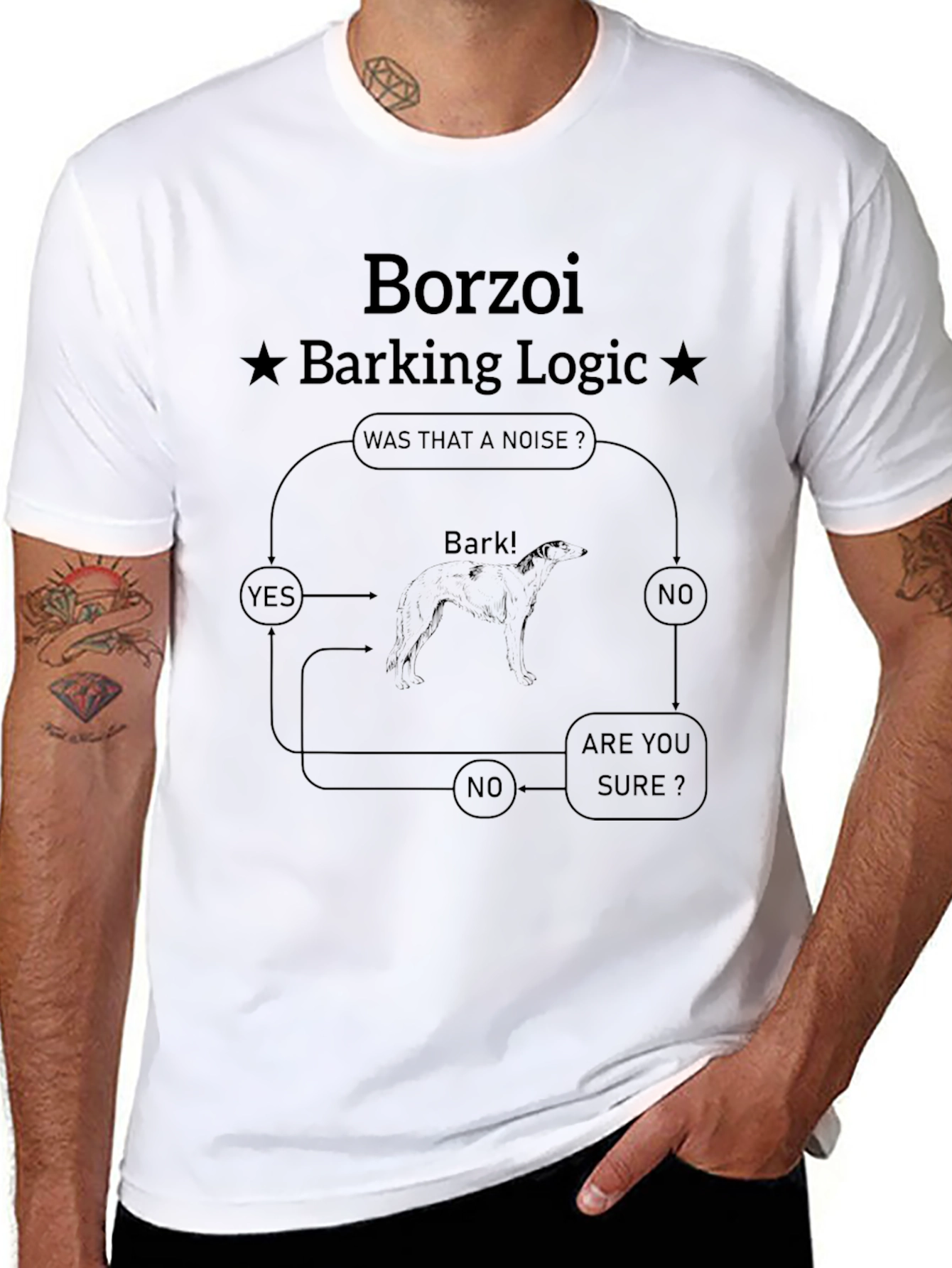 Borzoi Barking Logic T-Shirt